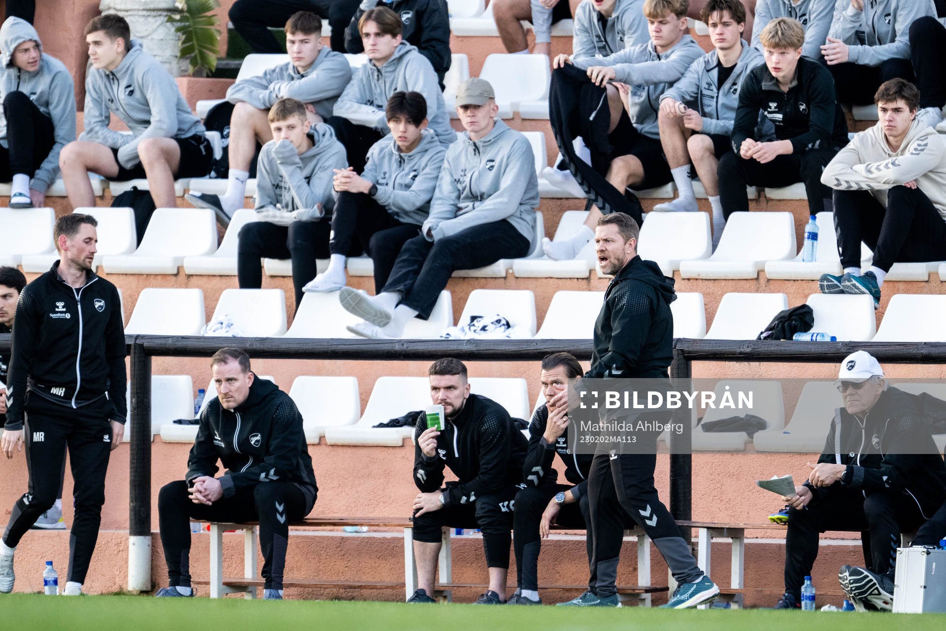 Odds tränare Pål Arne Johansen under träningsmatchen i fotboll mellan Häcken och Odd den 2 februari 2023 i Marbella. 