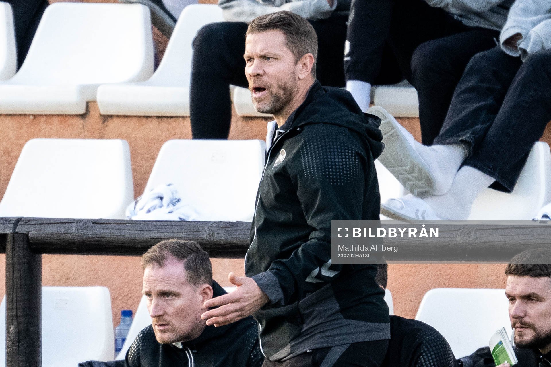 Odds tränare Pål Arne Johansen under träningsmatchen i fotboll mellan Häcken och Odd den 2 februari 2023 i Marbella. 