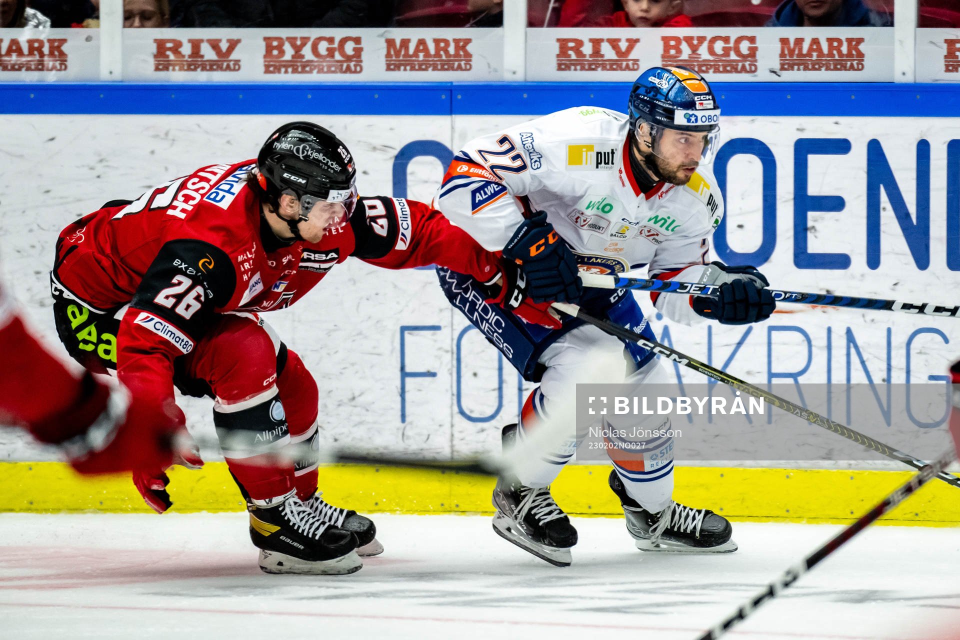 Malmö Redhawks Thomas Schemitsch  och Växjös Tobias