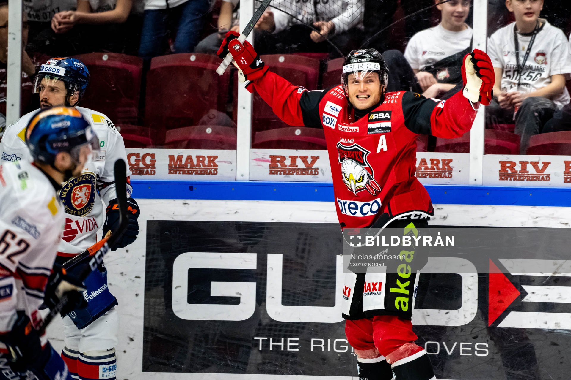 Malmö Redhawks Christoffer Forsberg jublar