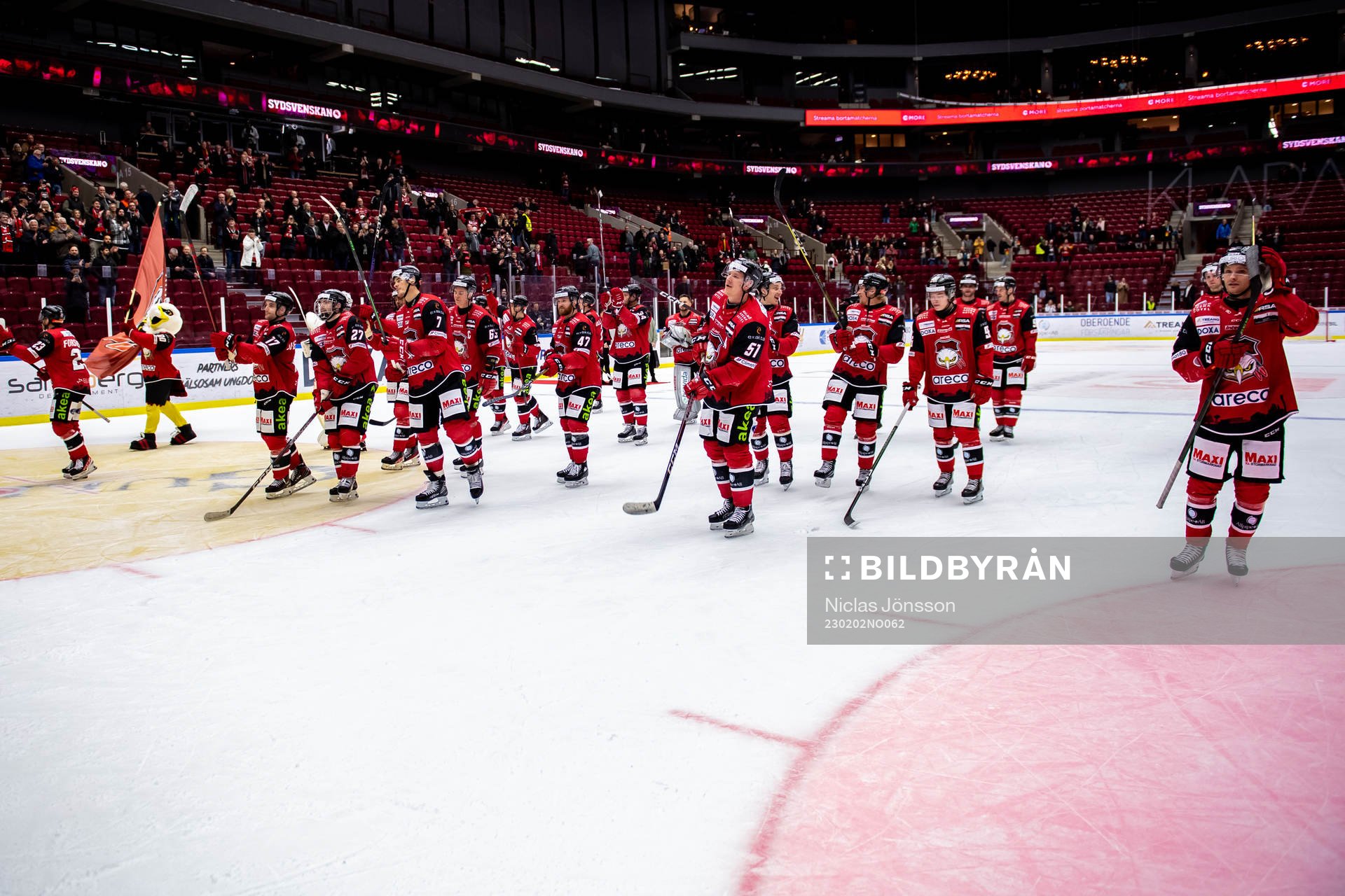 Malmö Redhawks spelarna jublar