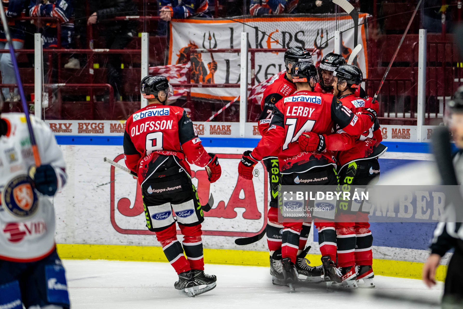Malmö Redhawks spelarna jublar