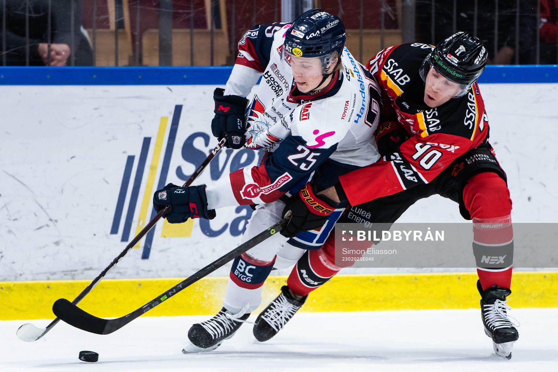Linköpings Filip Bystedt och Luleås Tomi Sallinen