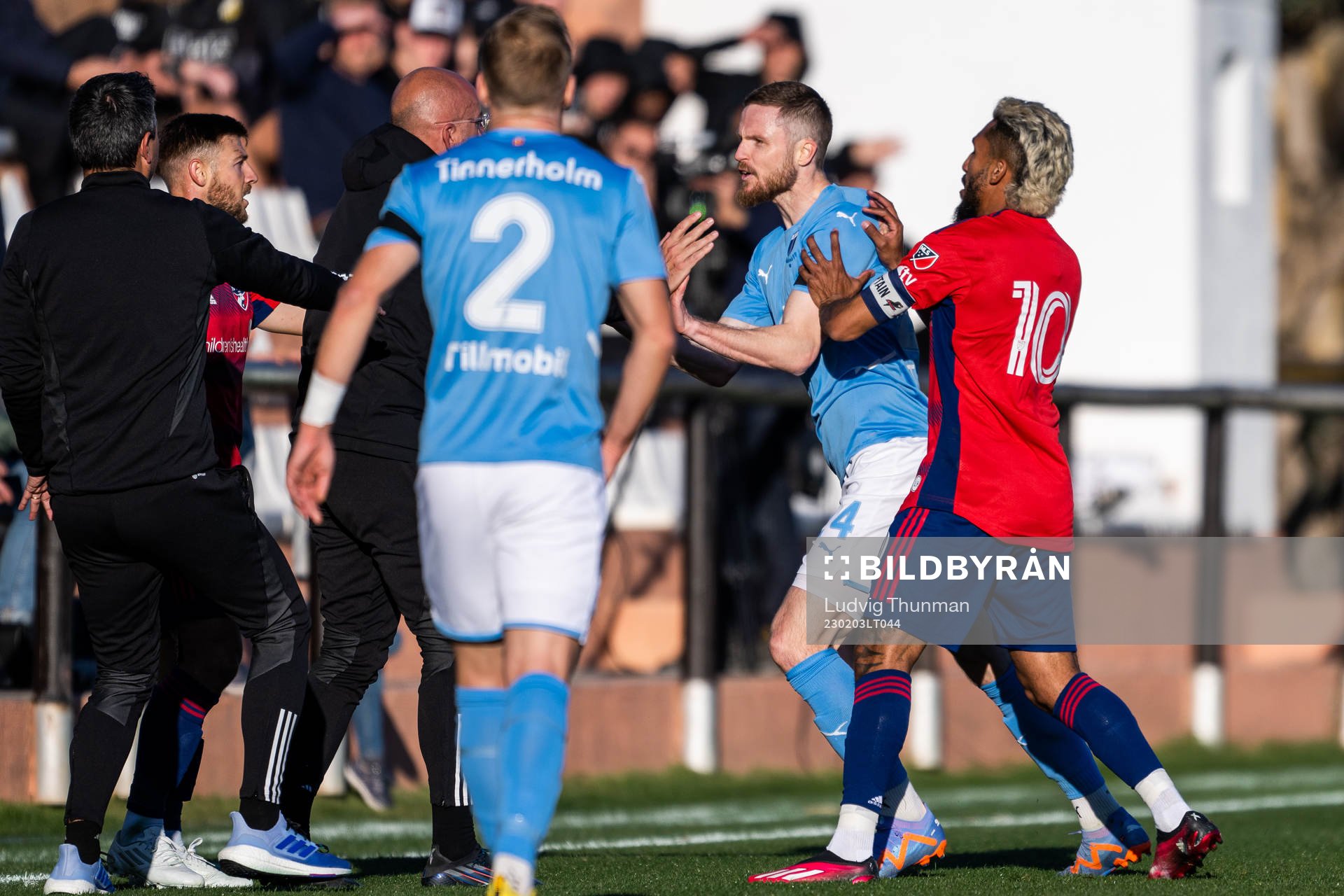 Lasse Nielsen of Malmö FF and Ferreira Jesus of Dallas