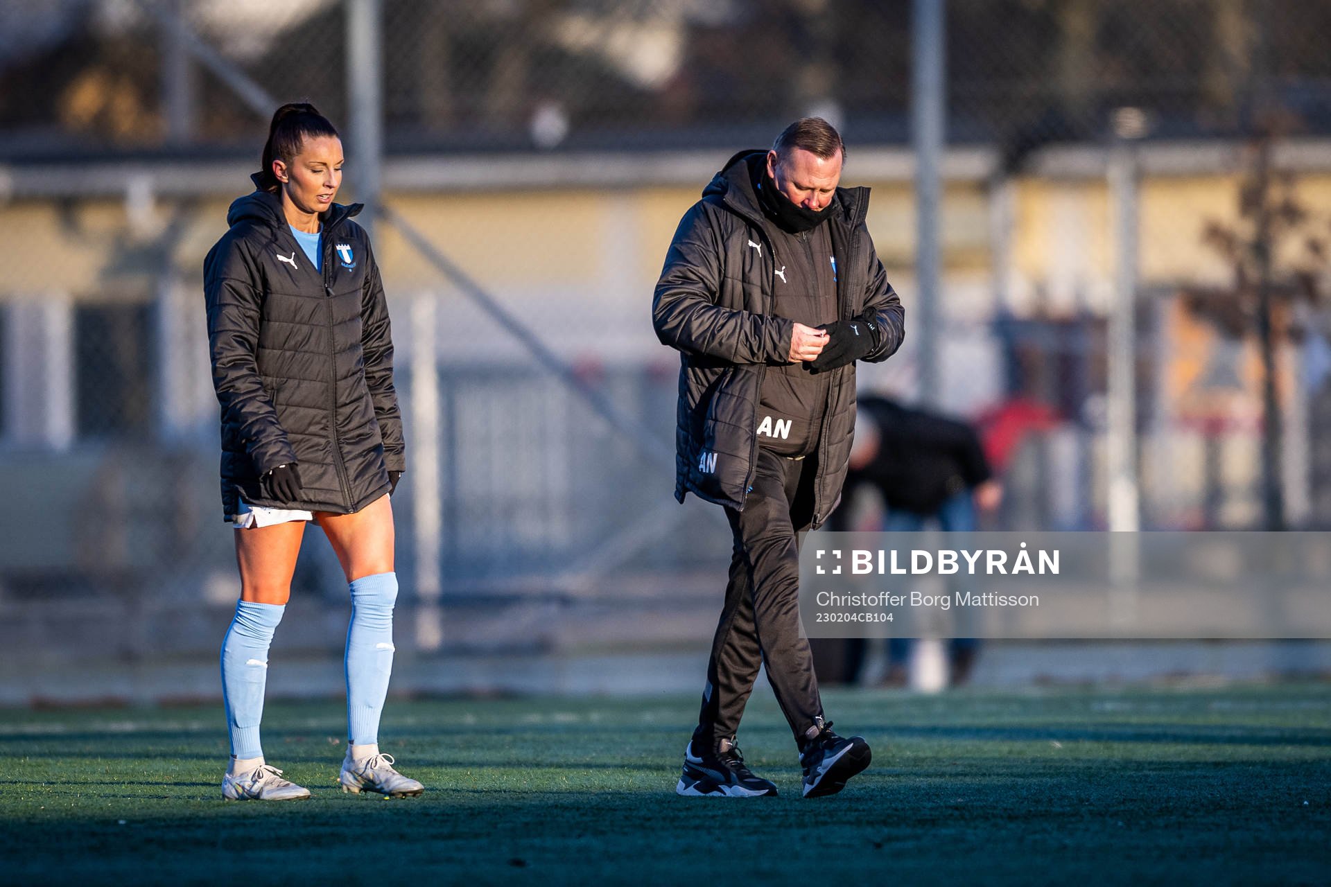 Malmö FFs Malin Gunnarsson och lagledare Anders Nilsson