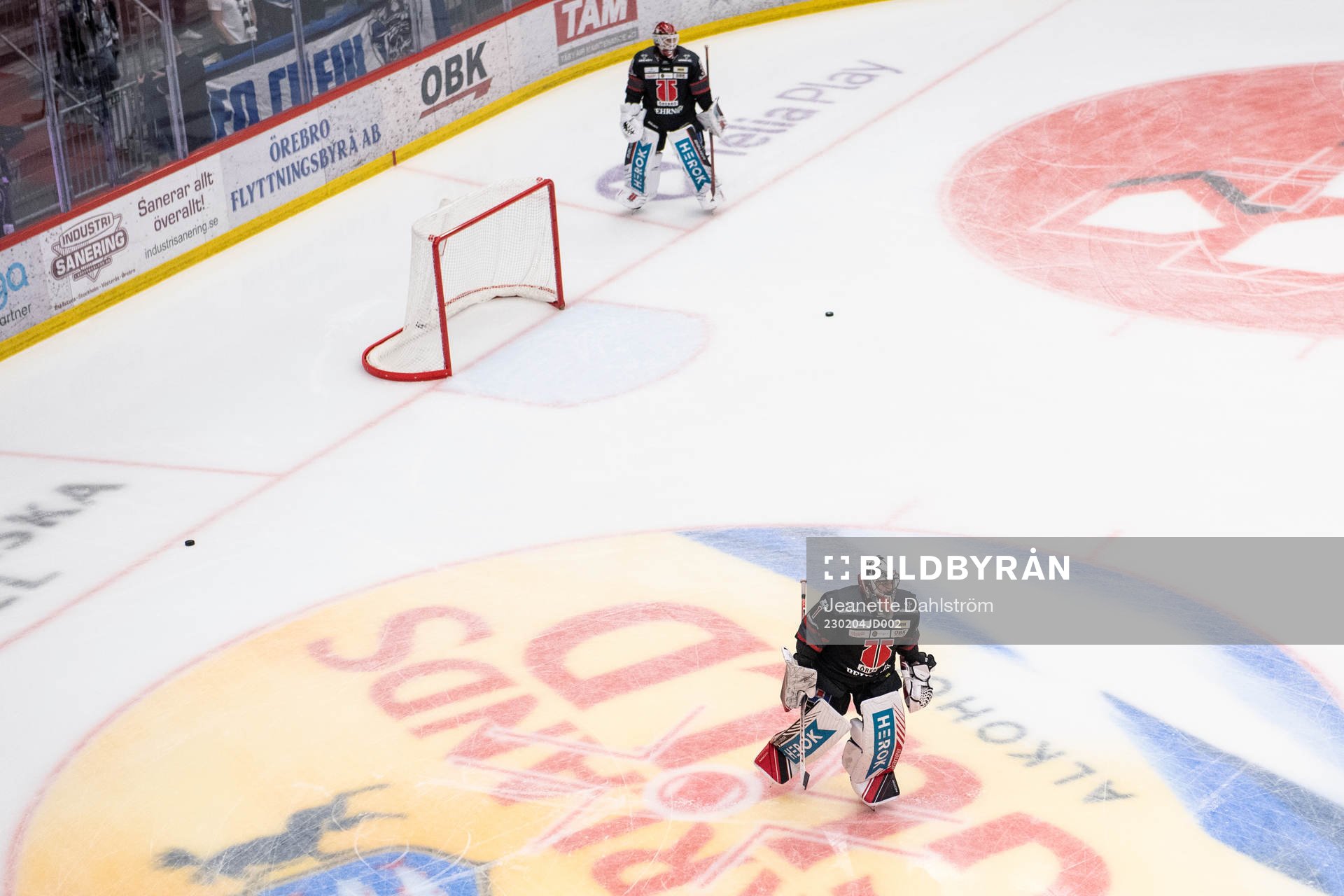 Örebros målvakt Jhonas Enroth och Jonas Arntzen