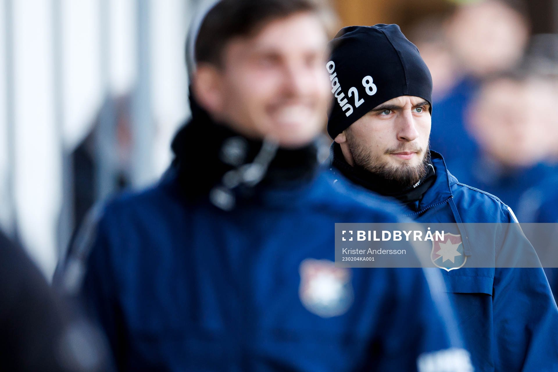 Örgrytes Erion Sadiku före träningsmatchen i fotboll