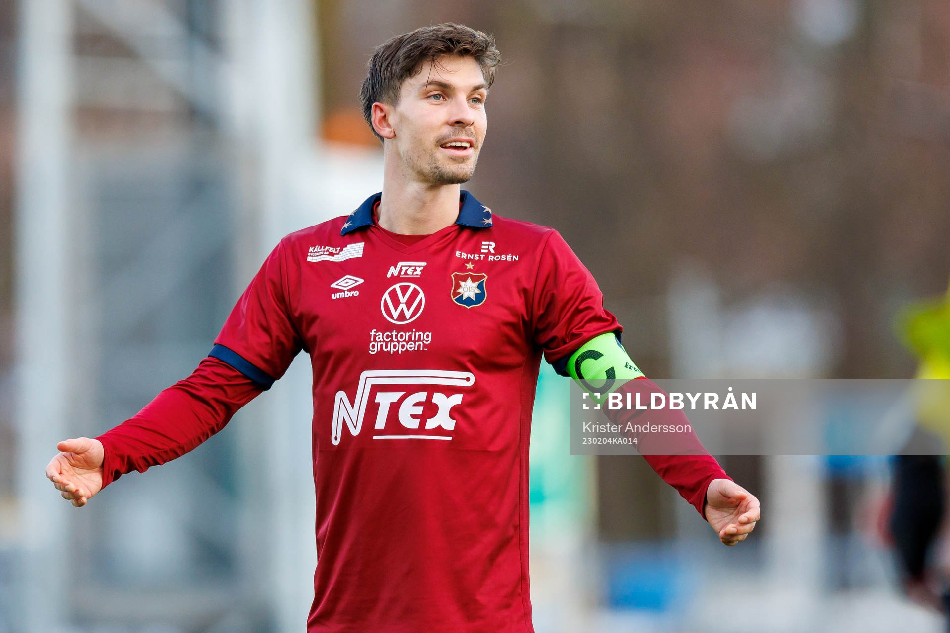 Örgrytes David Paulson under träningsmatchen i fotboll mellan Utsikten och Örgryte den 4 februari 2023 i Göteborg. 
