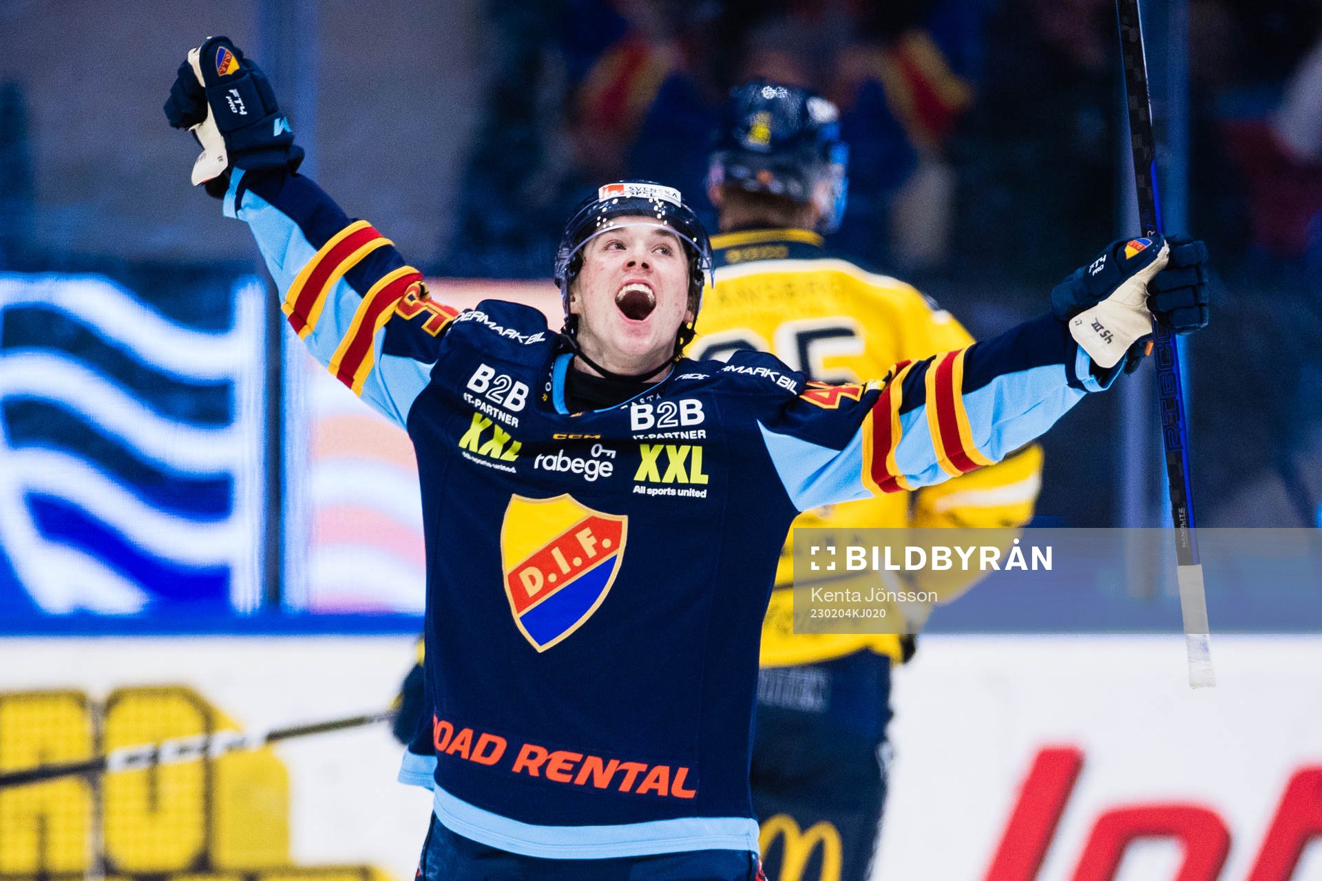 Djurgårdens Noah Östlund jublar