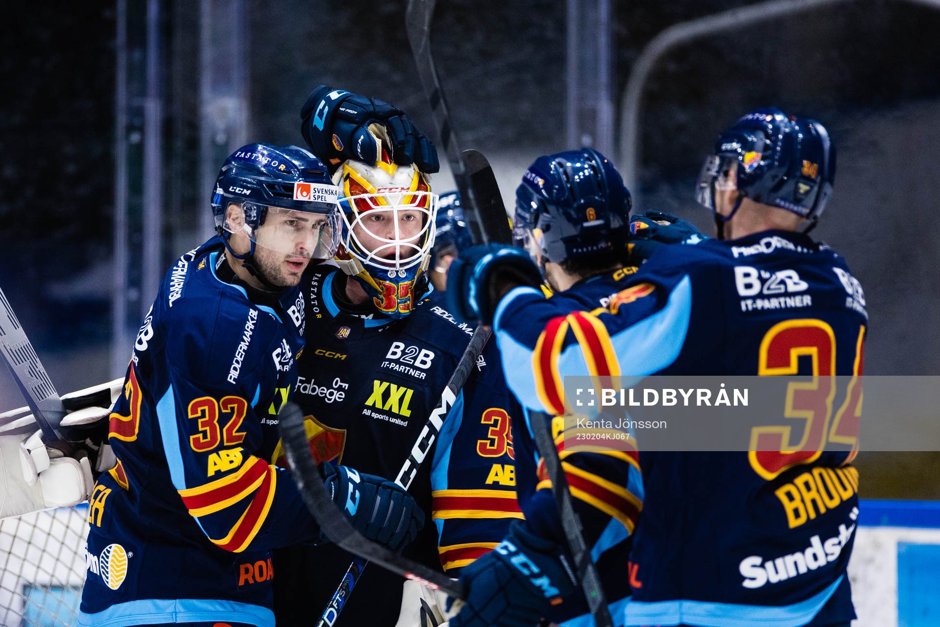 Djurgårdens Marcus Kruger, målvakt Carl Lindbom och