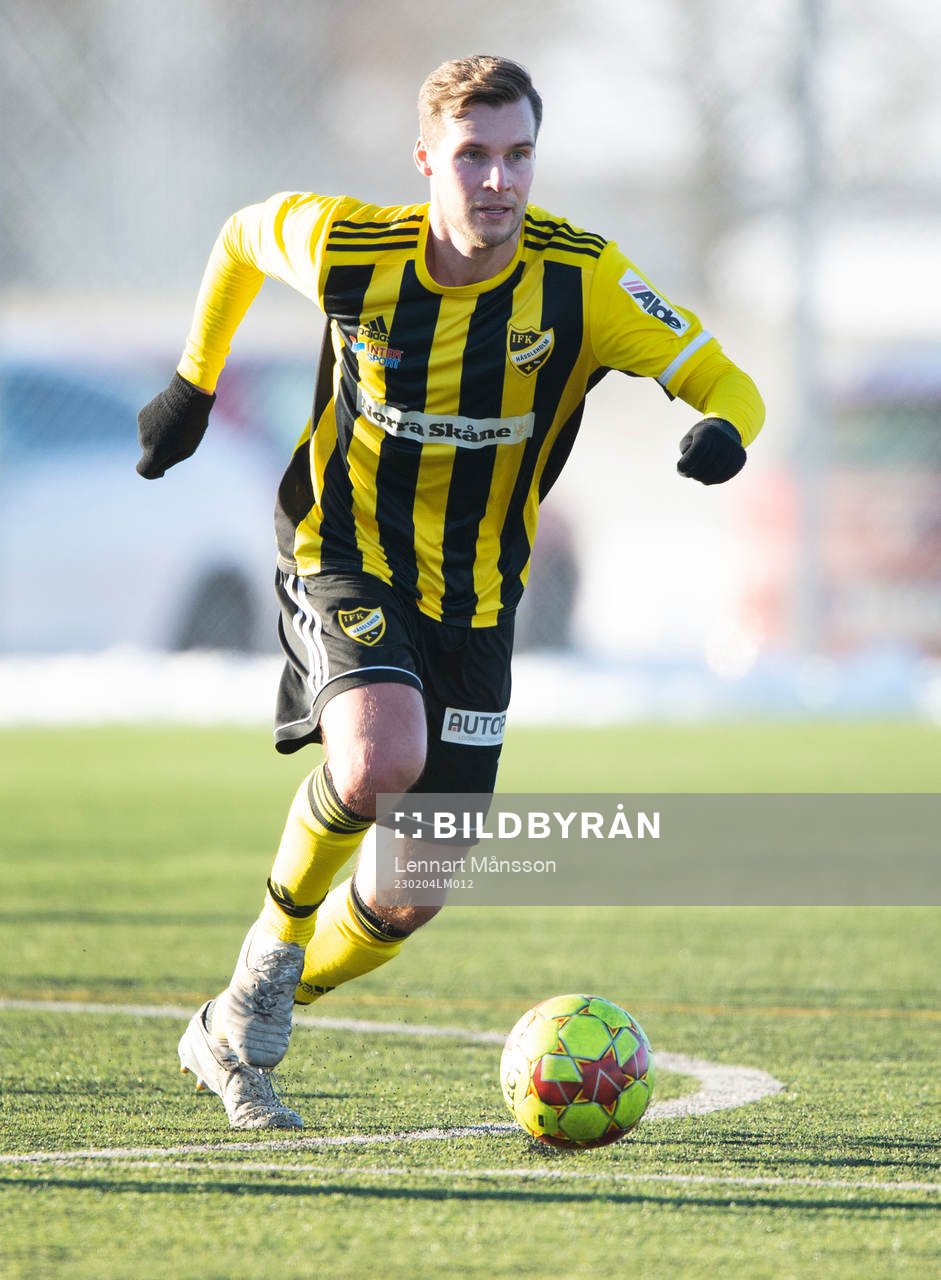 IFK Hässleholms Marcus Thuvesson i träningsmatchen mellan