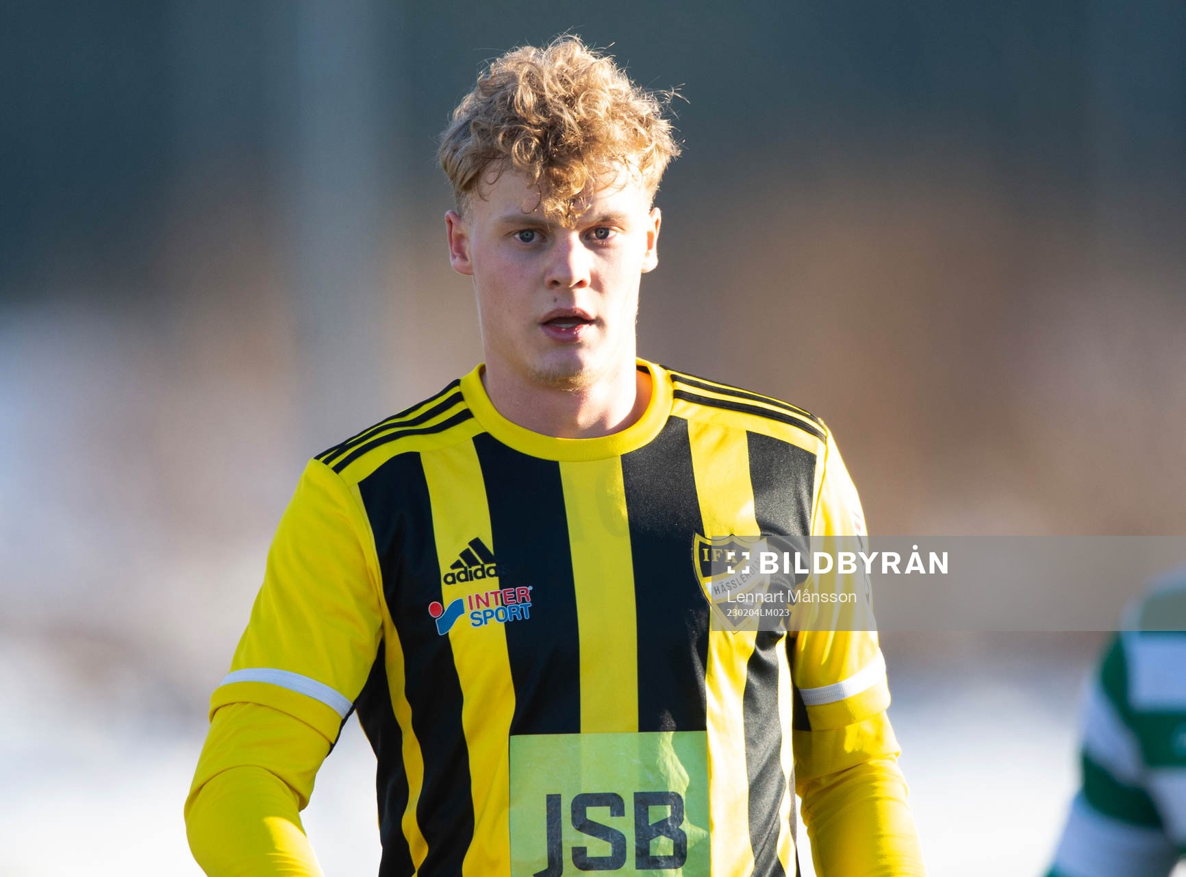 IFK Hässleholms Elmar Lindqvist i träningsmatchen mellan