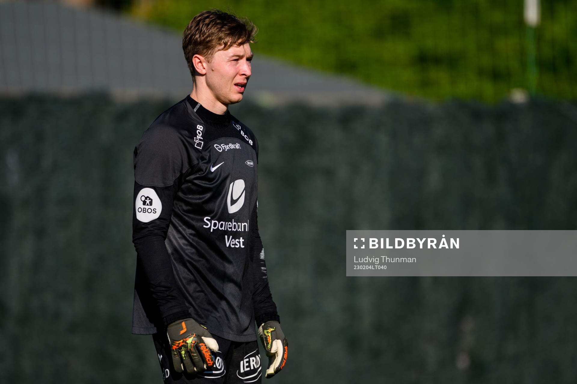 Goalkeeper Mathias Dyngeland of Brann during the friendly football match between Hammarby and Brann on February 4, 2023 in Puerto Banus.