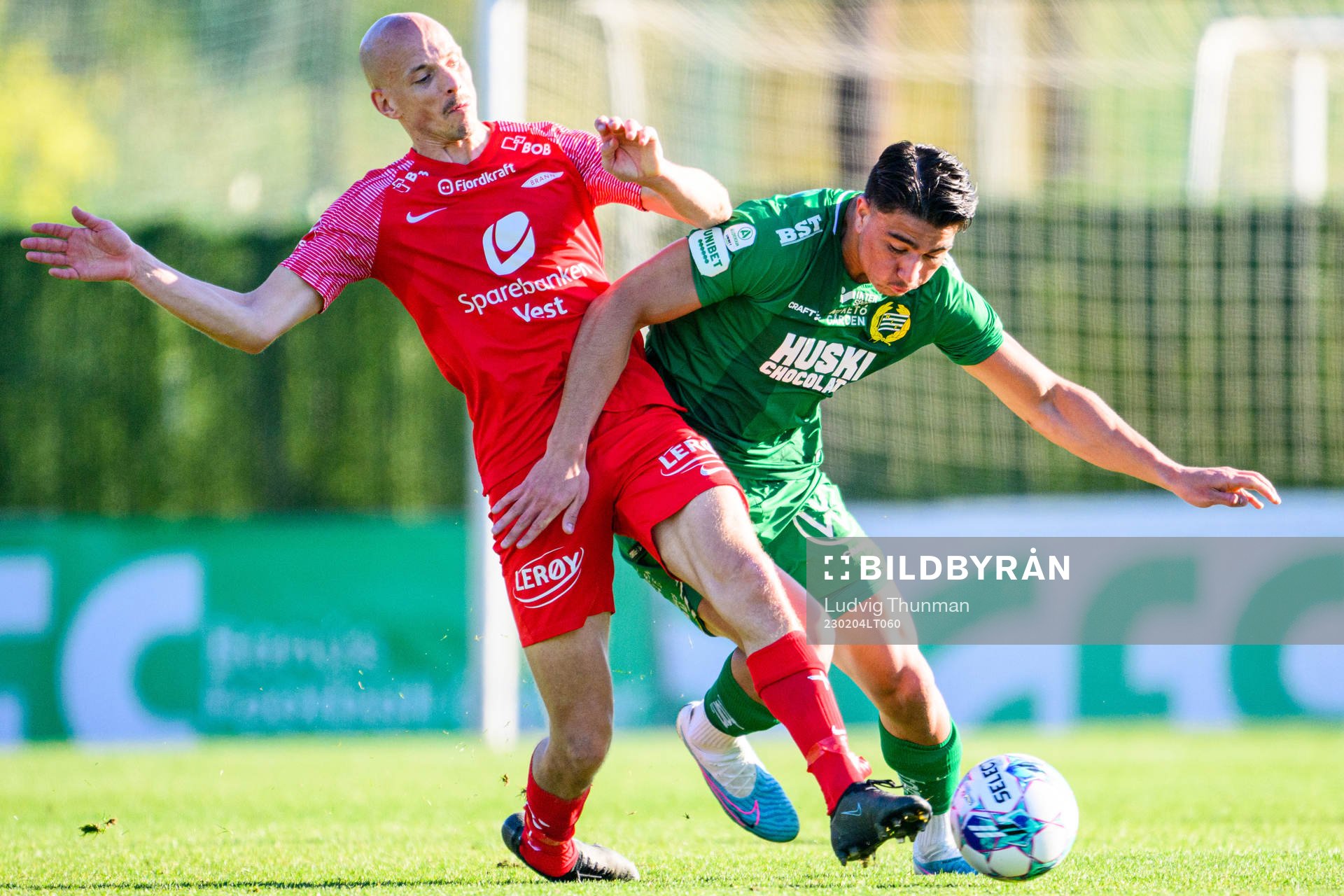 Ruben Kristiansen of Brann and Jusef Erabi of Hammarby