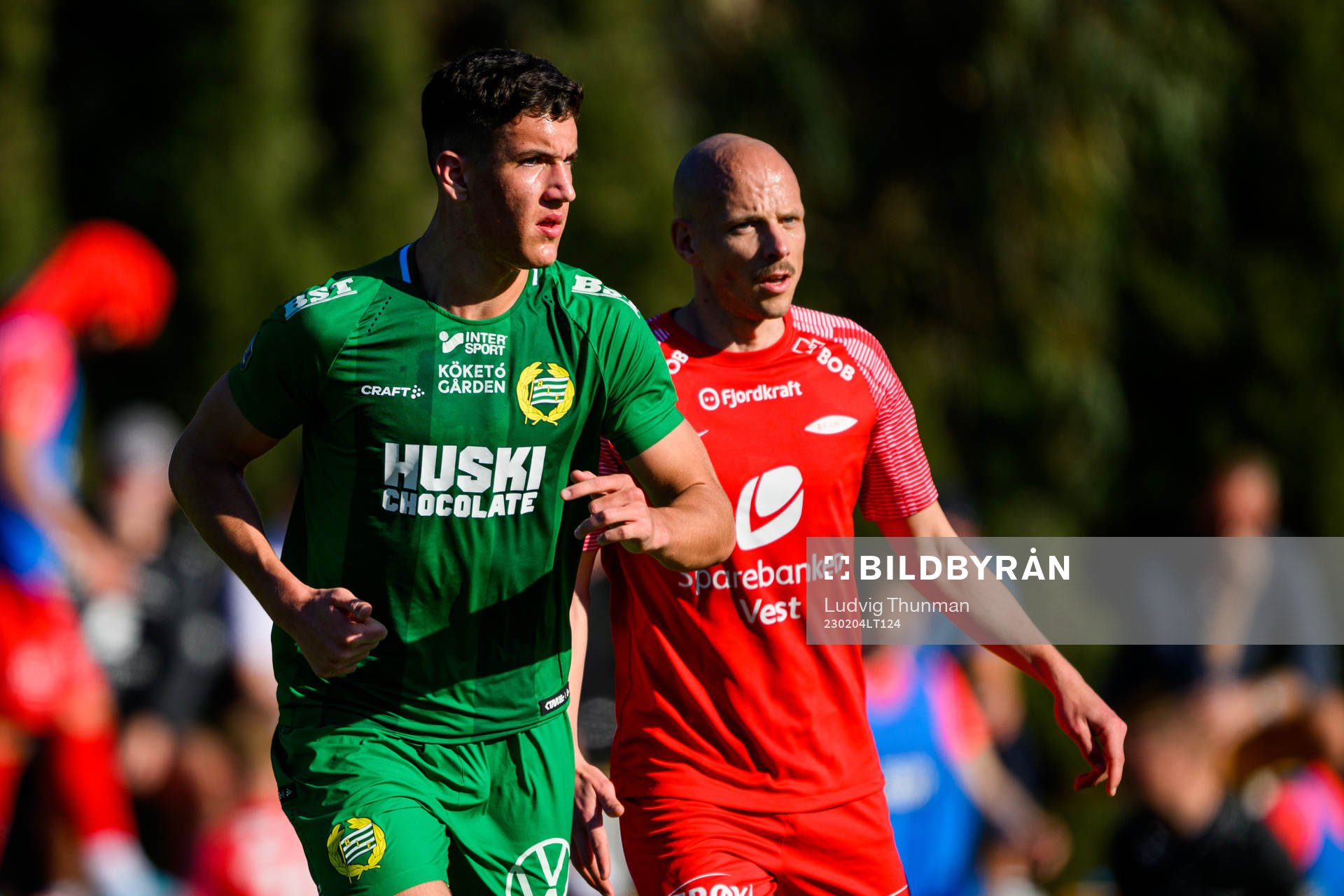 Noah John of Hammarby and Ruben Kristiansen of Brann