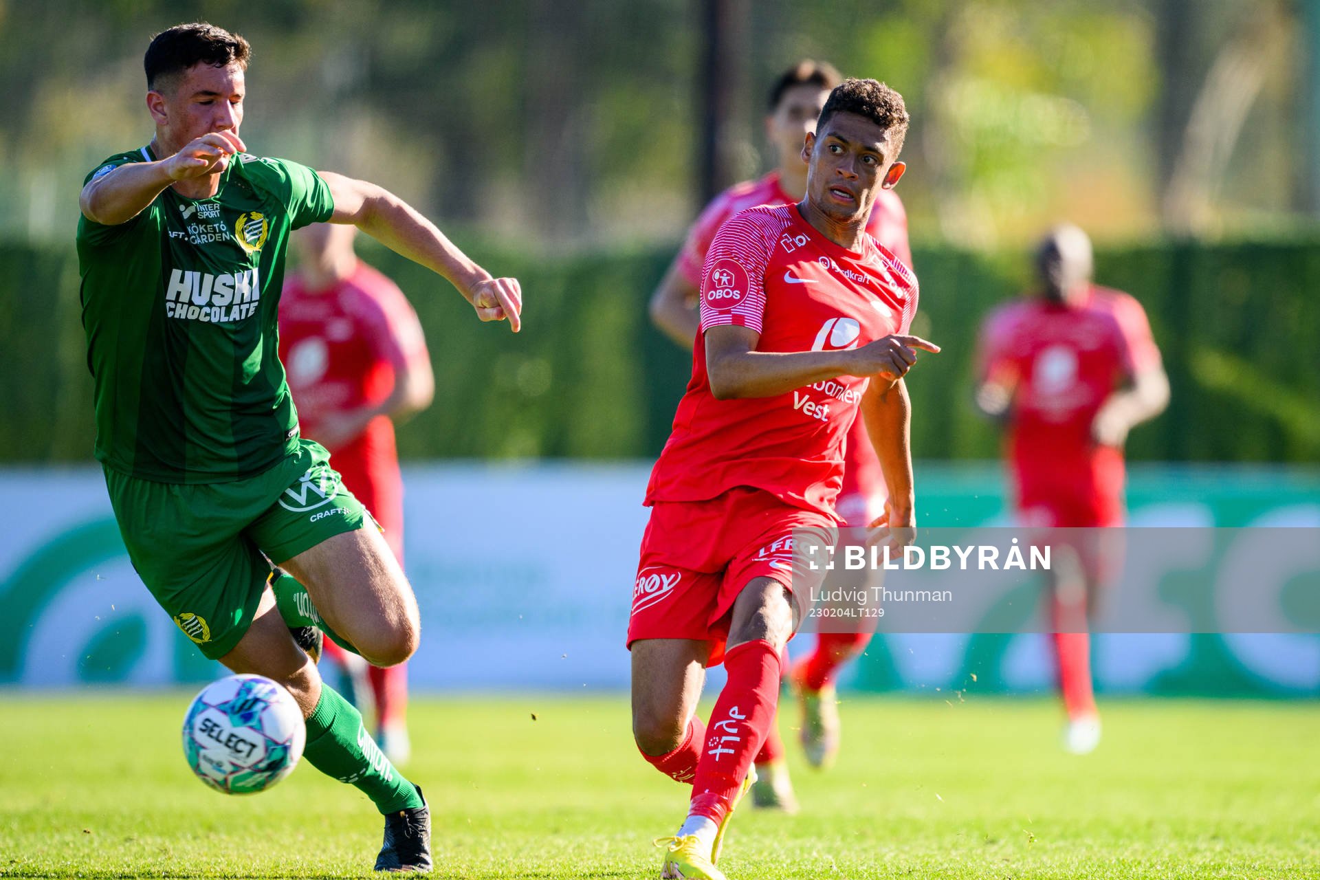 Noah John of Hammarby and Japhet Sery Larsen of Brann