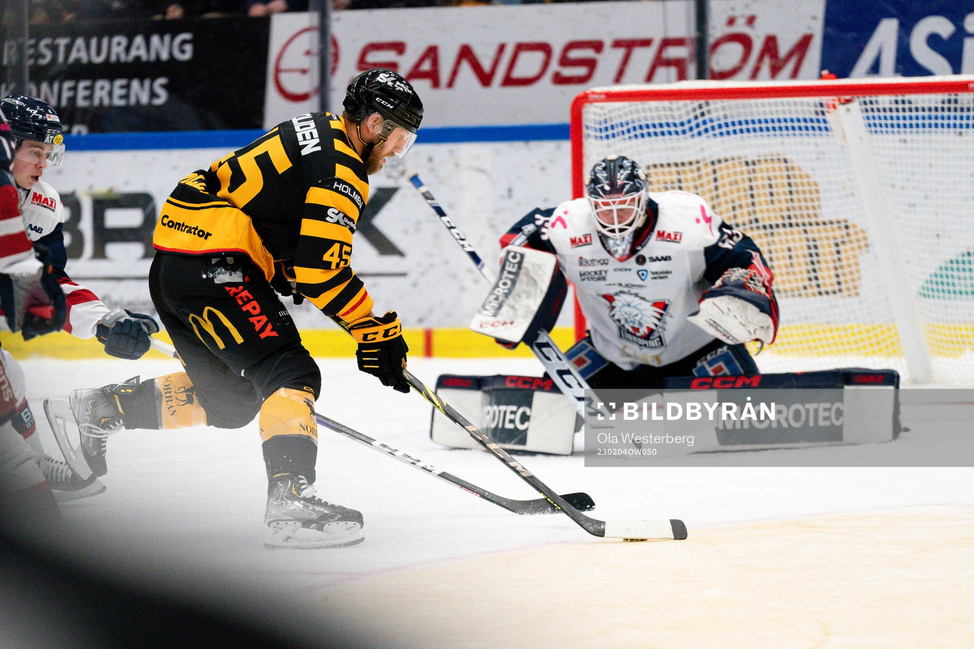 Skellefteås Oscar Möller och Linköpings målvakt Marcus