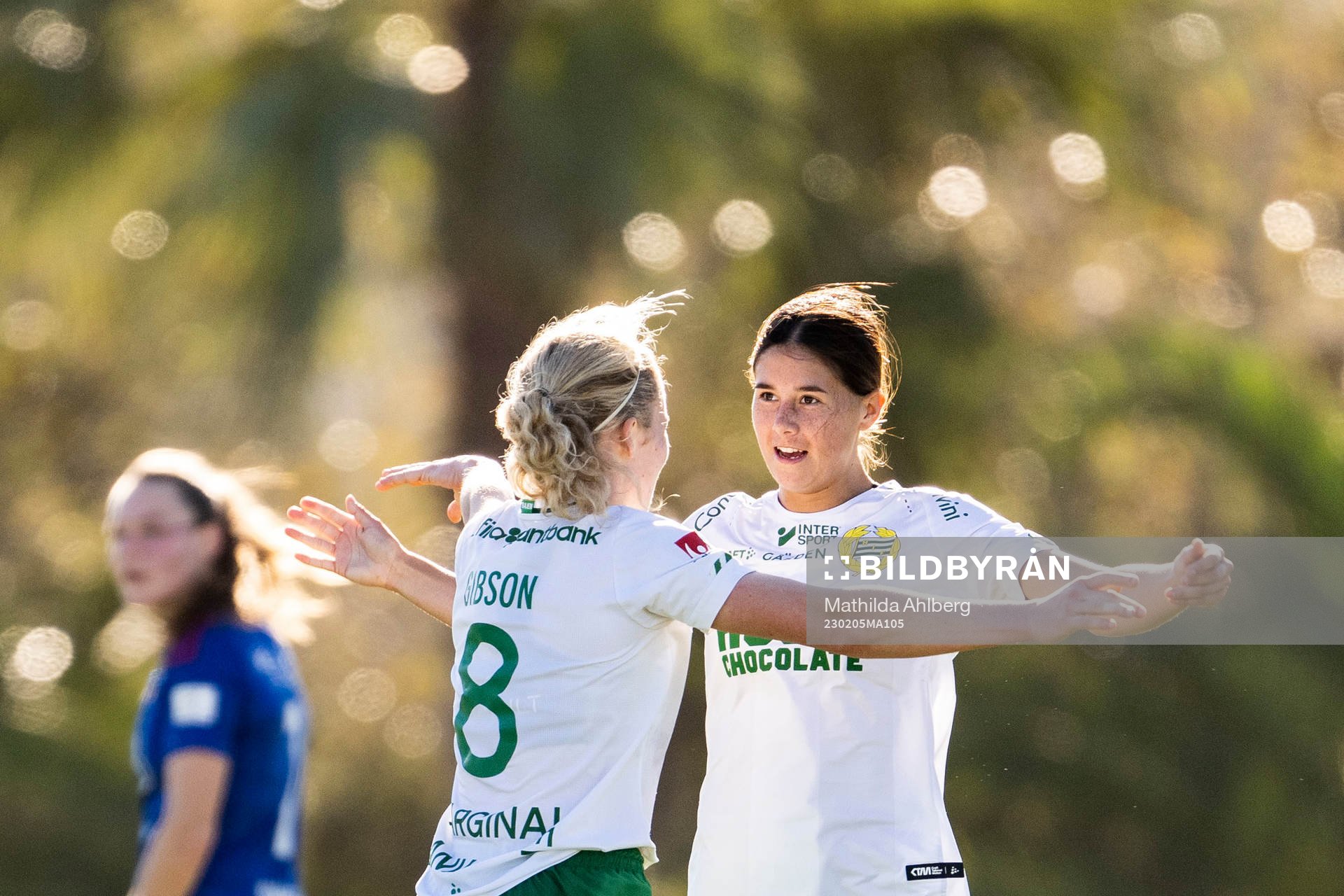 Kyra Cooney-Cross of Hammarby celebrates scoring 1-1