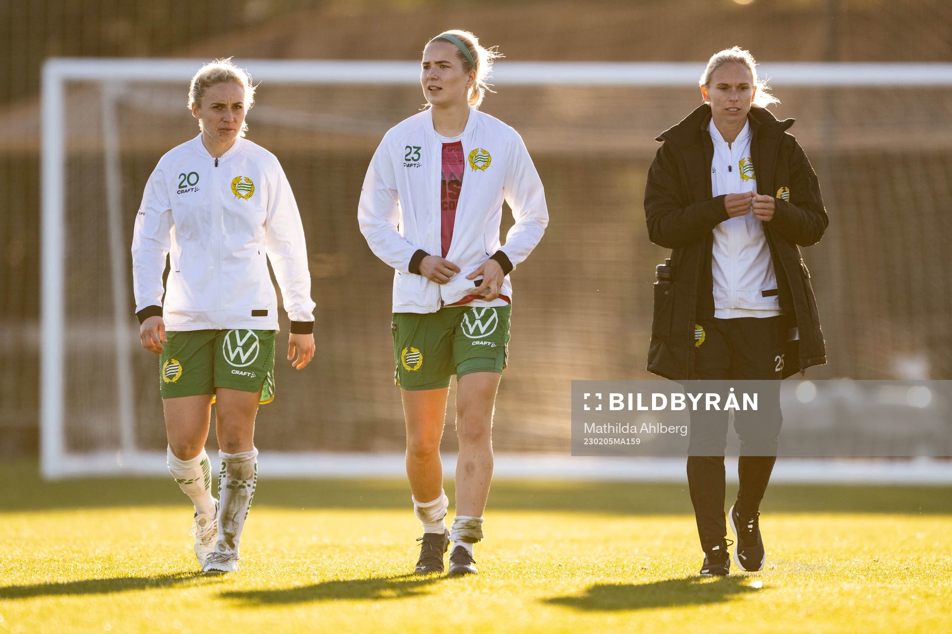 Vilde Hasund, Emma Westin and Jonna Andersson of Hammarby