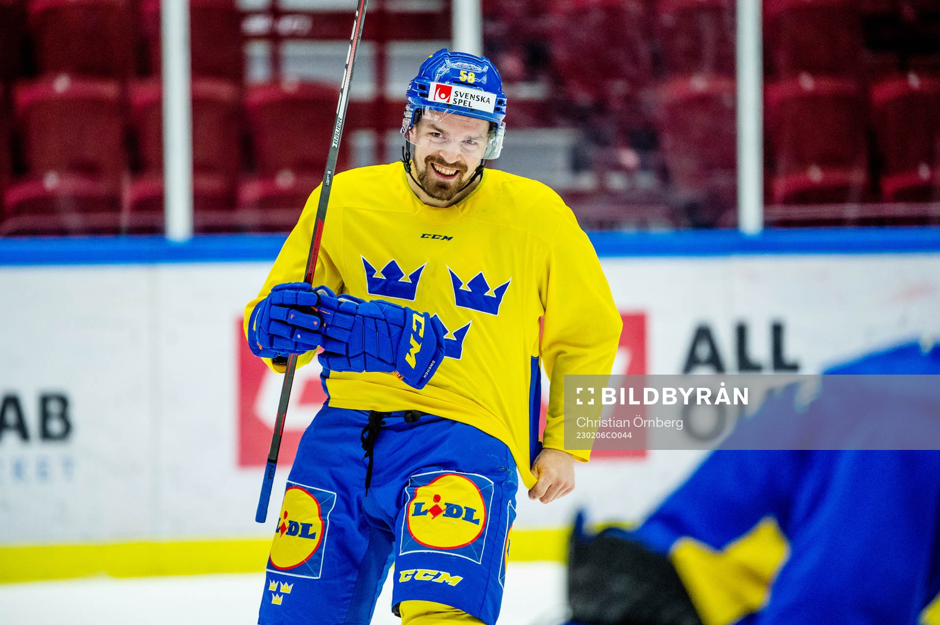 Anton Lander of Sweden at a practice session