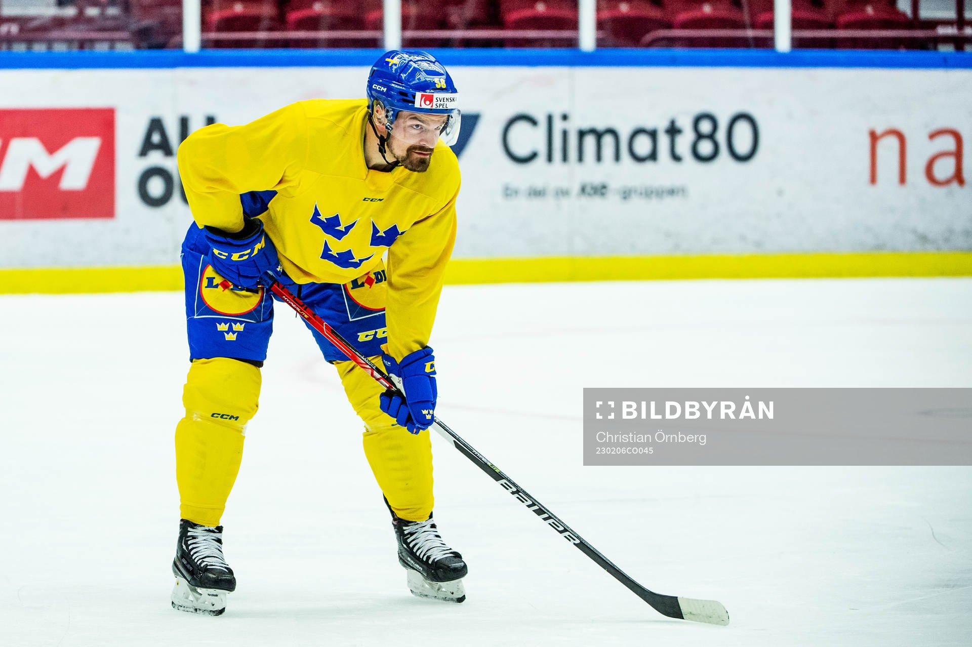Anton Lander of Sweden at a practice session