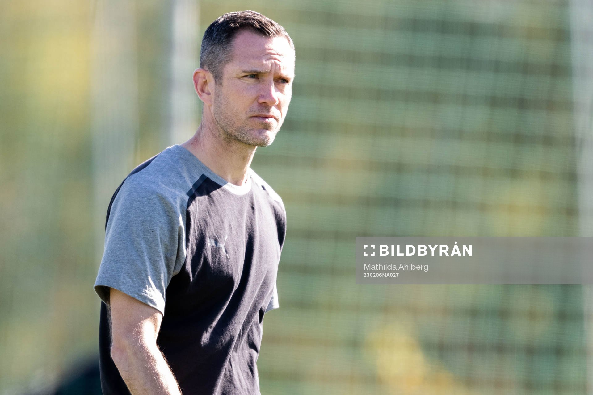 Sportchef Martin Eriksson under en fotbollsträning med Häcken den 6 februari 2023 i Marbella. 