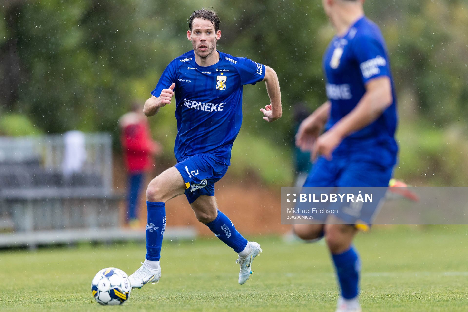 IFK Göteborgs Emil Salomonsson under träningsmatchen i fotboll mellan IFK Göteborg och Tromsö den 6 februari 2023 i Benidorm. 