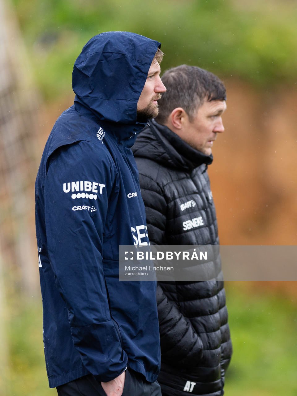 IFK Göteborgs Sebastian Eriksson och team manager Hannes