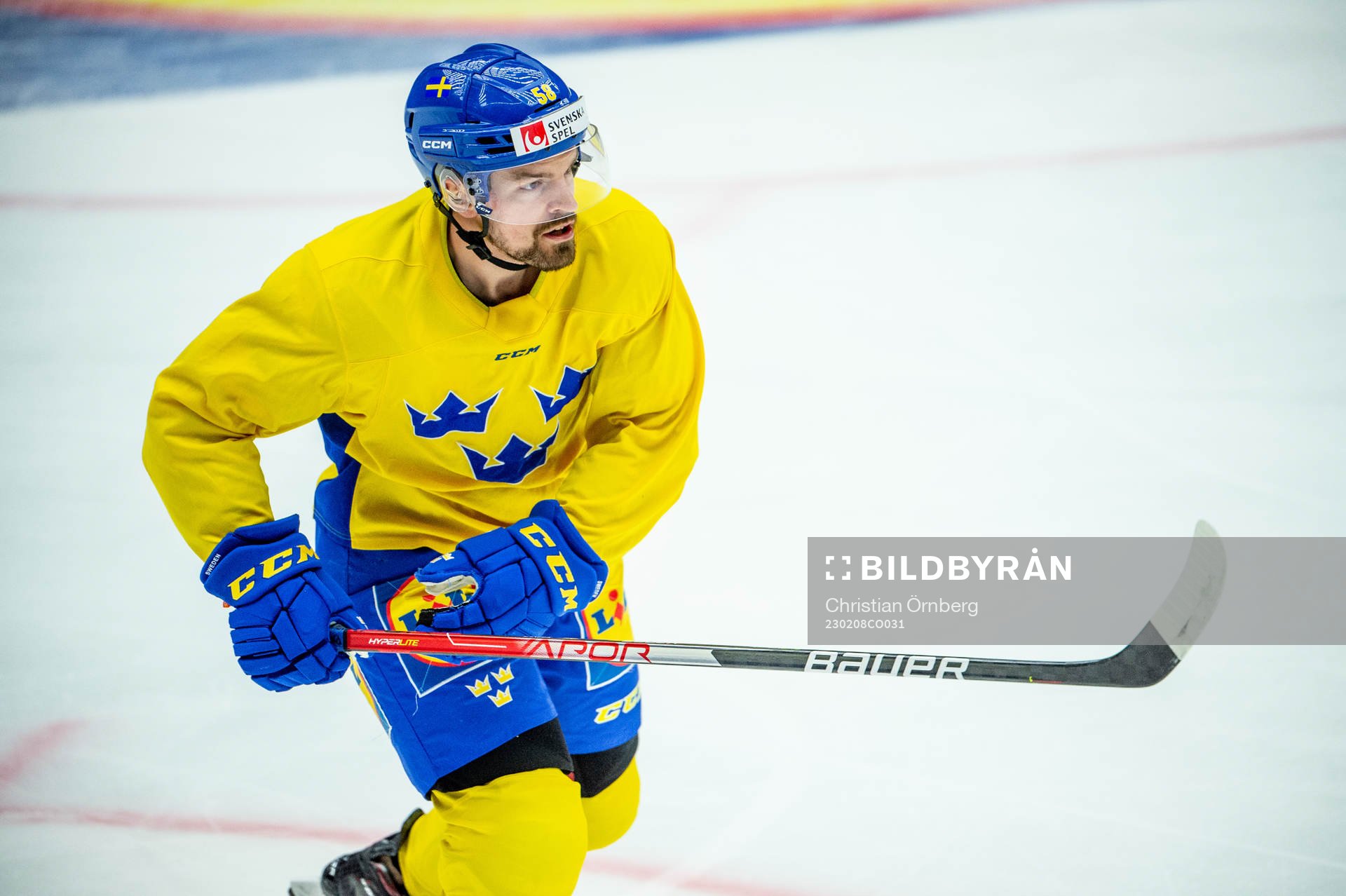 Anton Lander of Sweden at a practice session