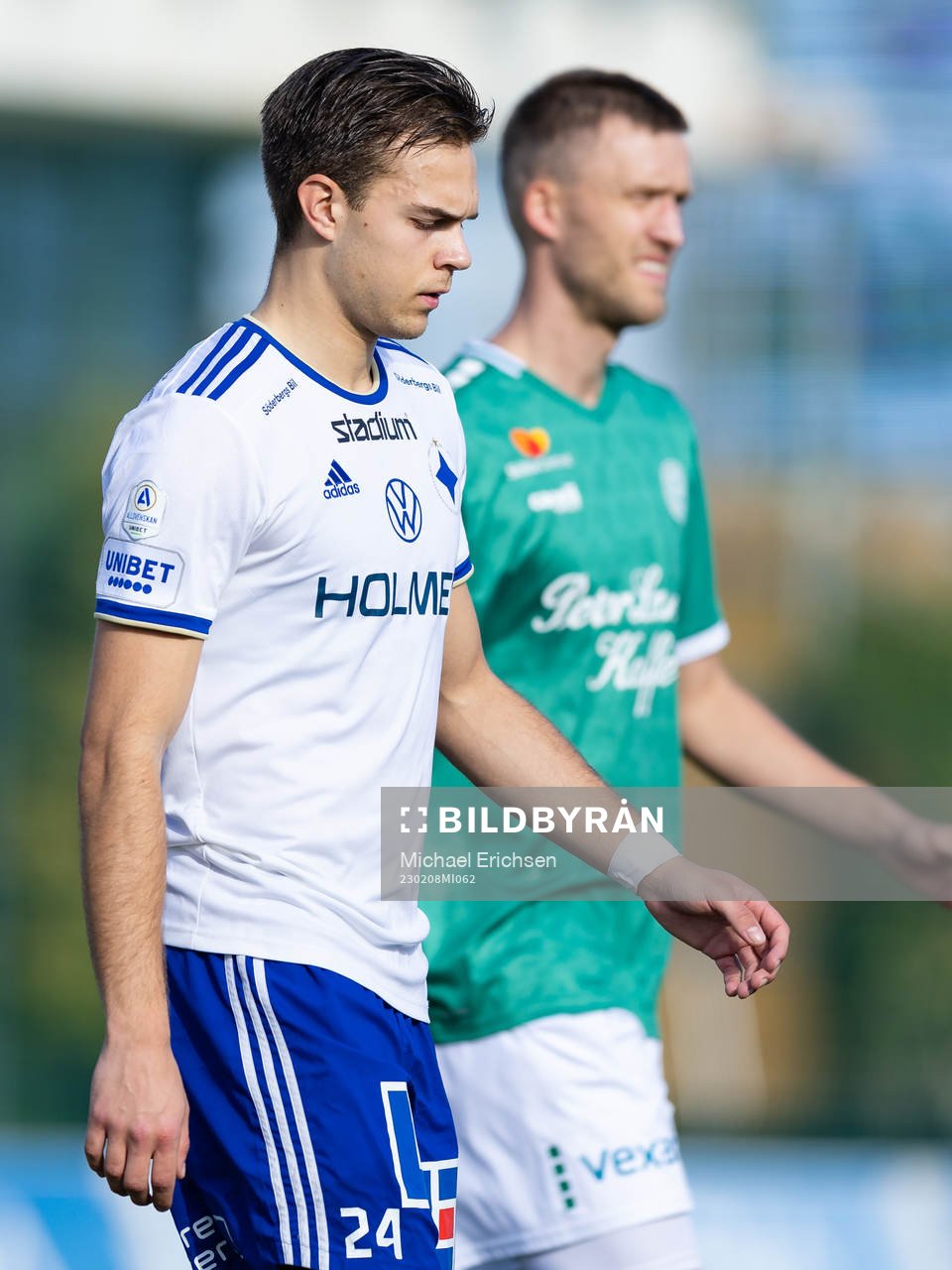 Norrköpings Anton Eriksson innan  träningsmatchen i