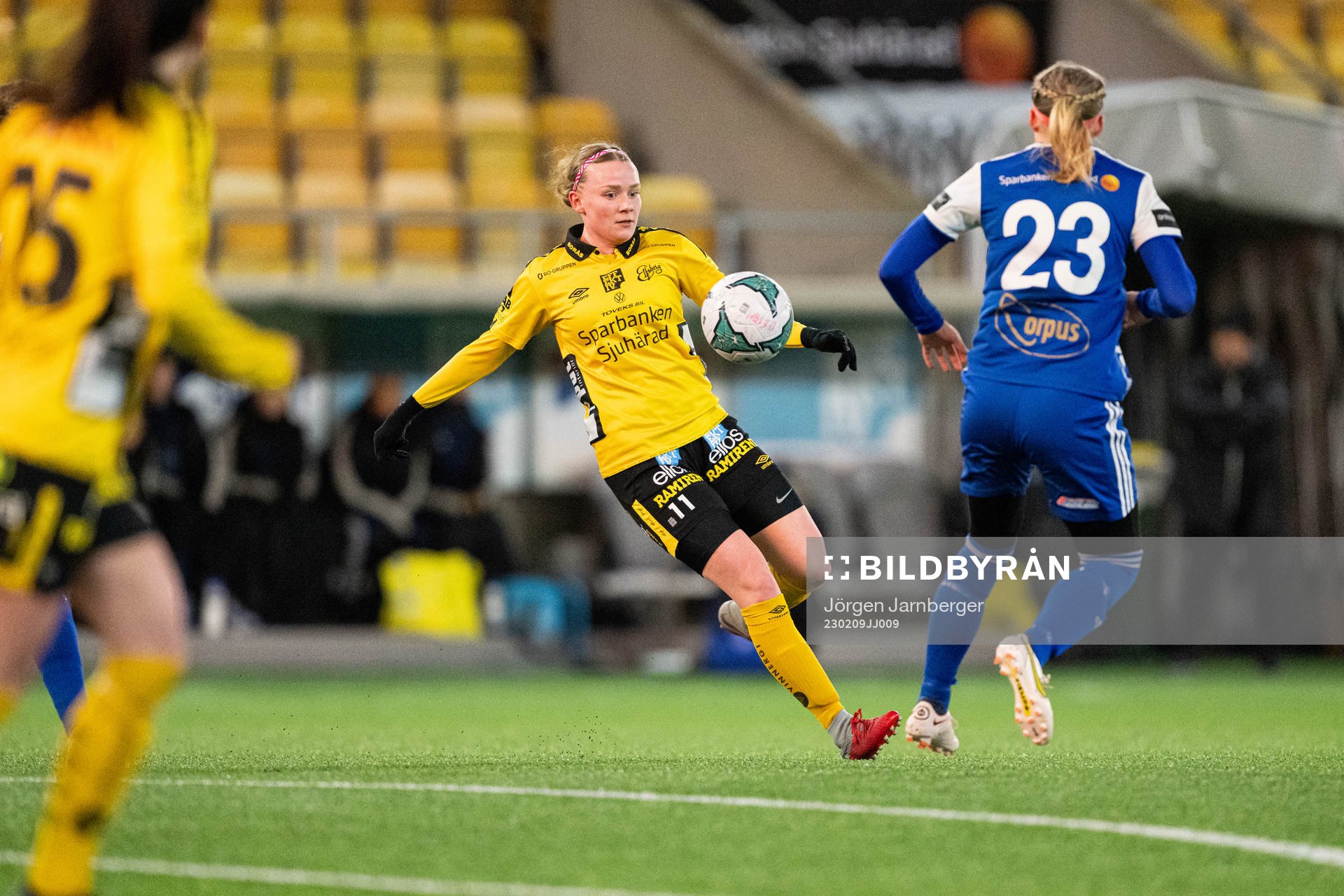 Elfsborgs Leann Nyström under en träningsmatch i fotboll mellan Elfsborg och IFK Örby den 9 februari 2023 i Borås. 