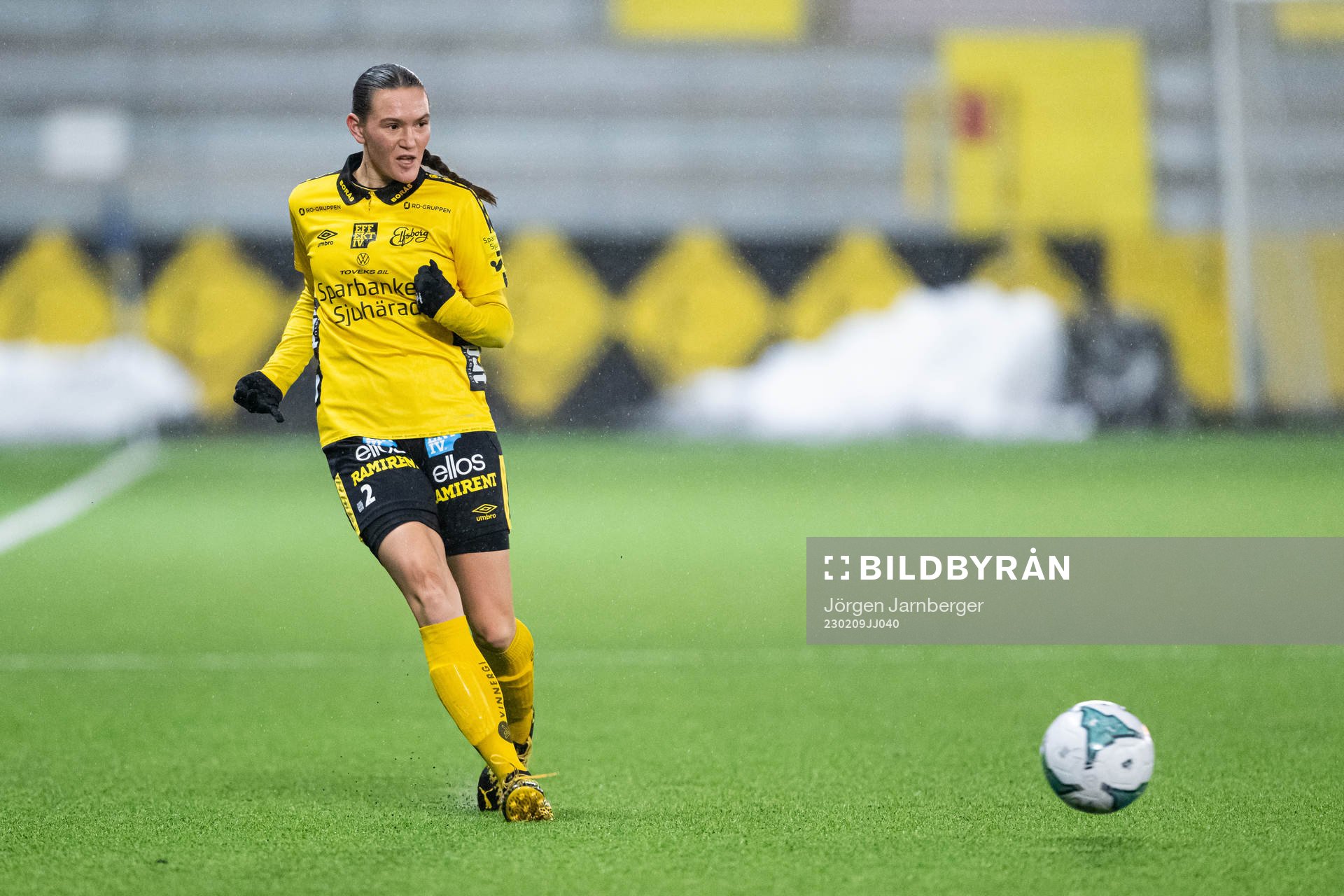 Elfsborgs Wilda Johansson under en träningsmatch i fotboll mellan Elfsborg och IFK Örby den 9 februari 2023 i Borås. 