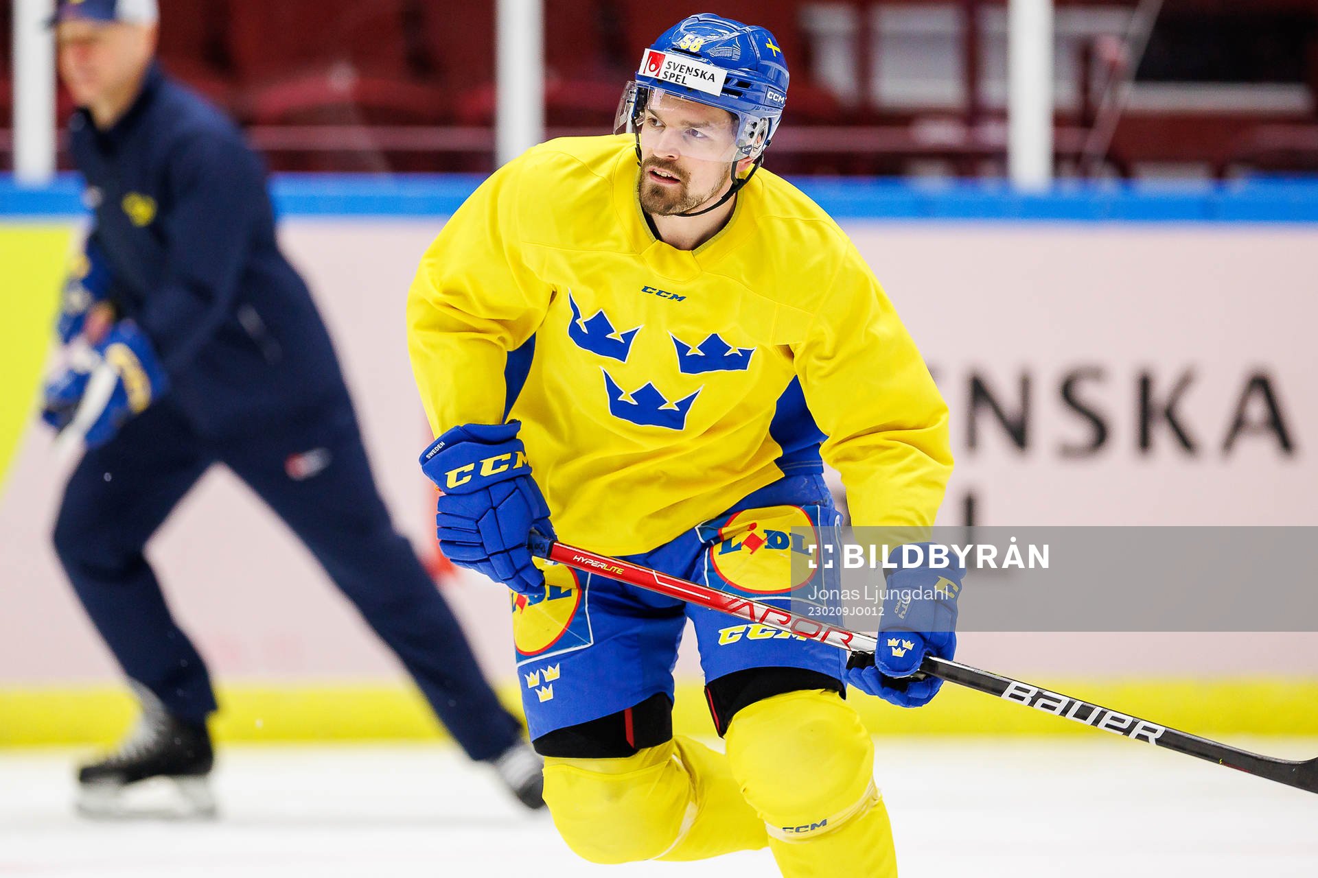 Anton Lander of Sweden at a practice session ahed of the