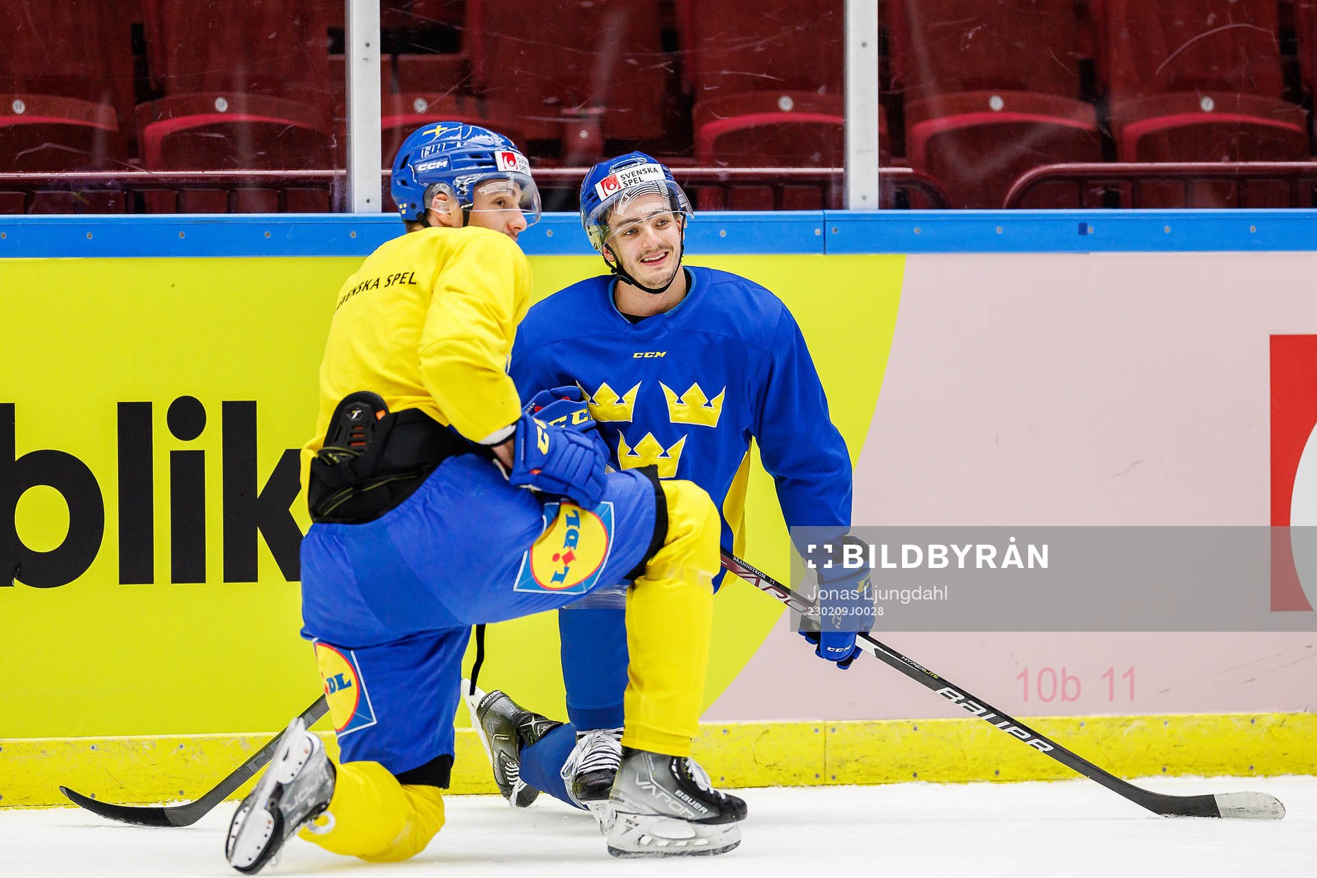 Hardy Häman Aktell and Isac Brännström of Sweden at a