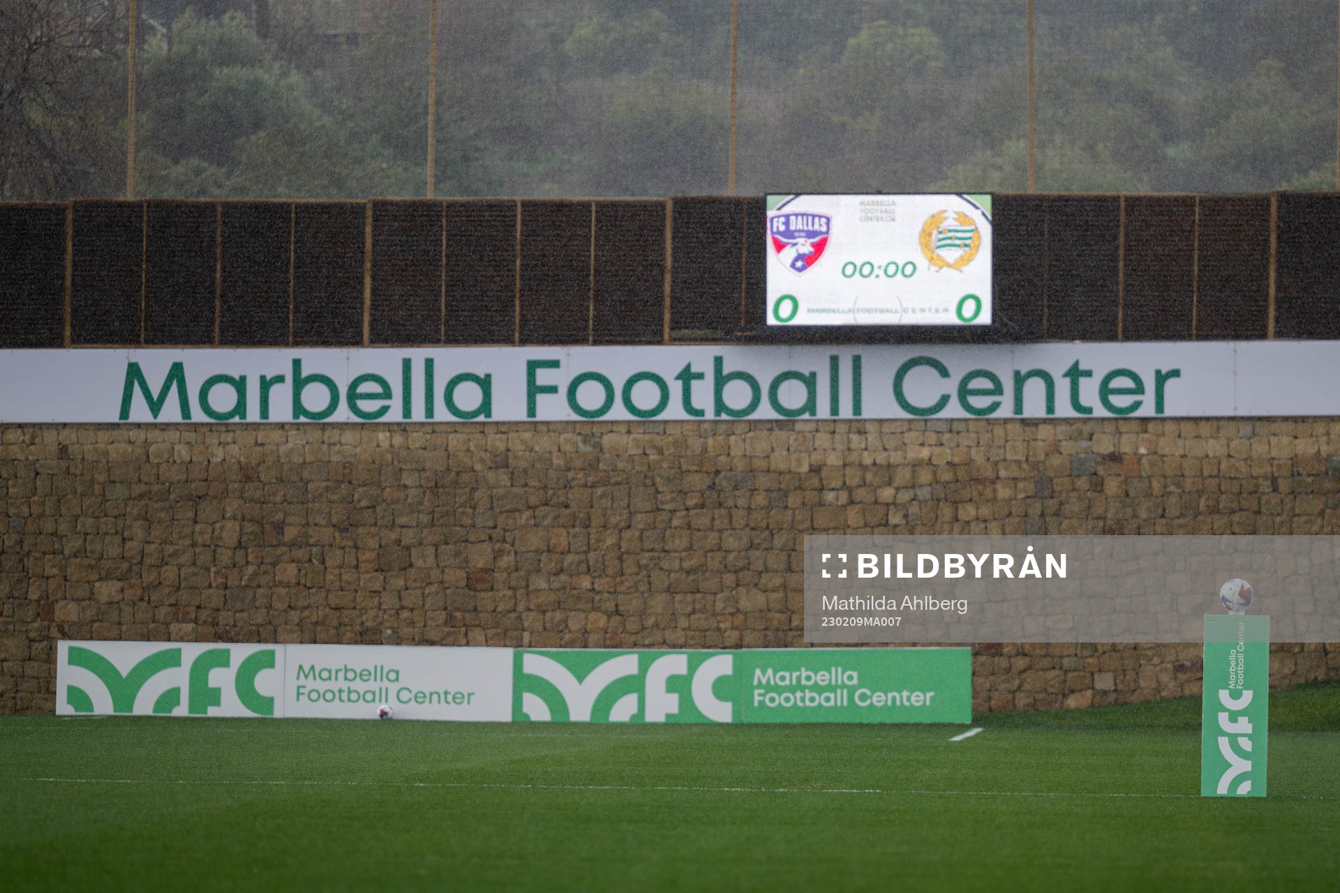 Rain over Marbella Football Center