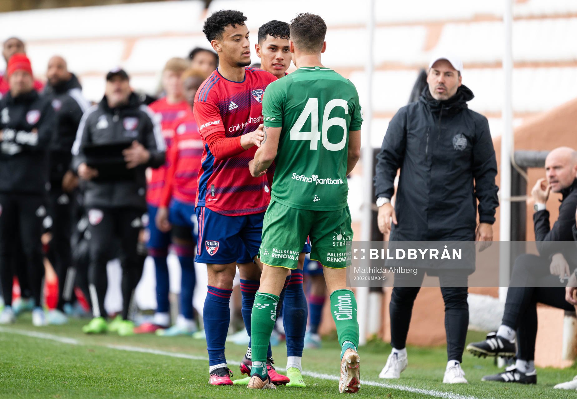 Noah John Åstrand of Hammarby and Cerrillo Edwin of Dallas