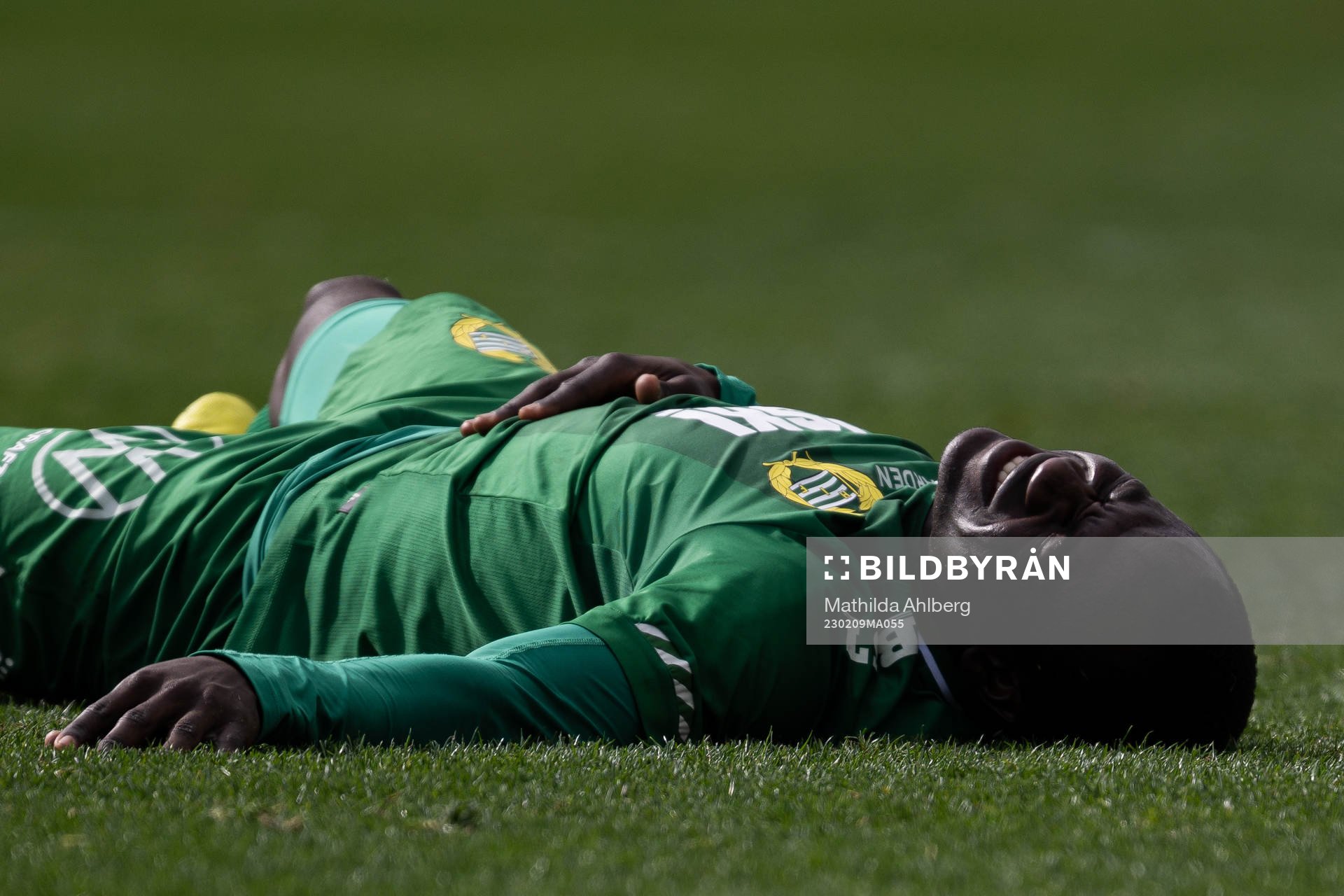 Saidou Alioum of Hammarby in pain