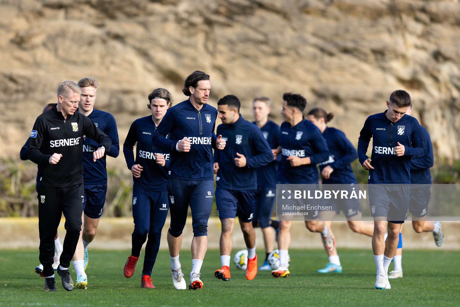 IFK Göteborgs Gustav Svensson under en träning med IFK Göteborg den 9 februari 2023 i Alicante, Torrevieja. 
