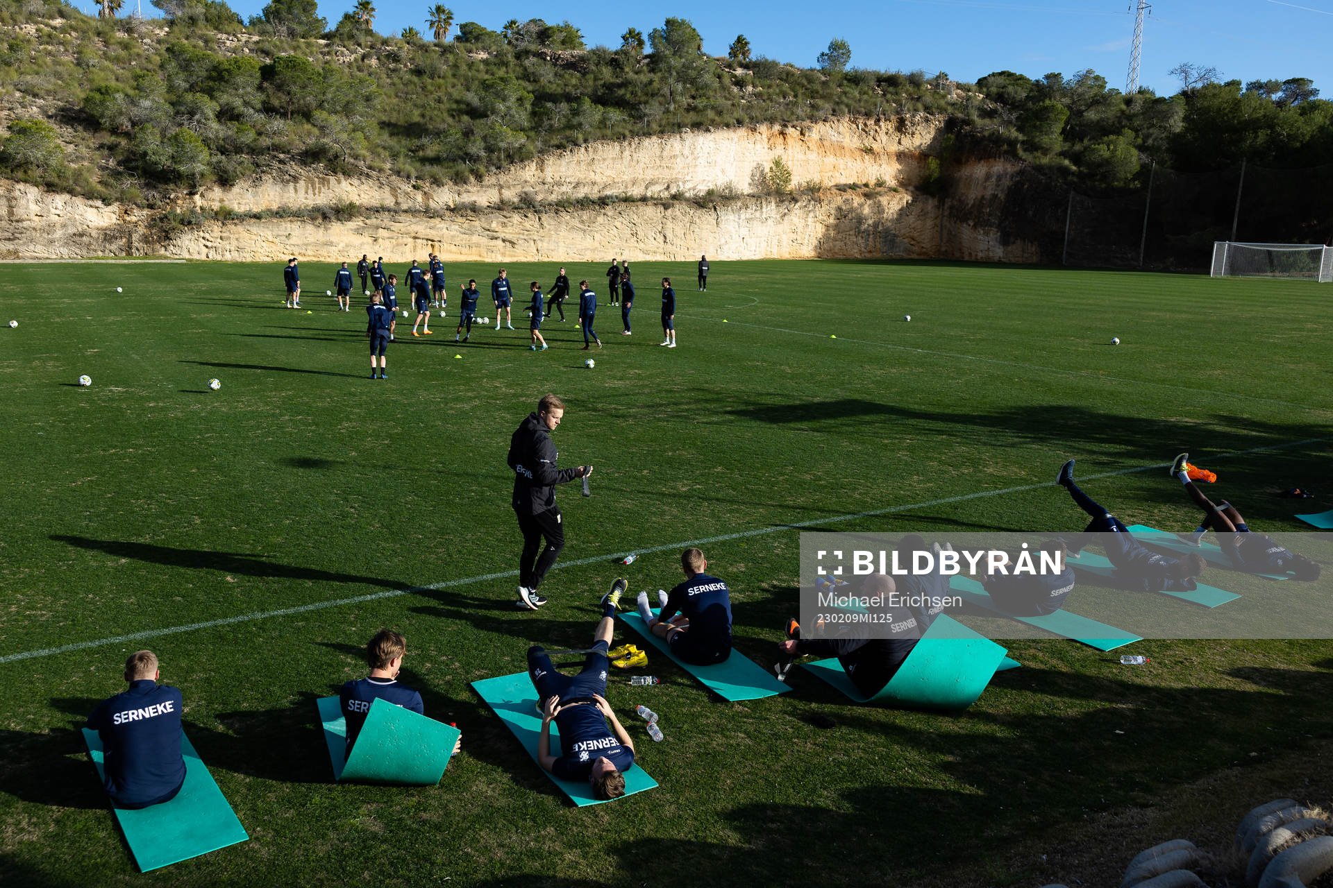 Vy över planen under en träning med IFK Göteborg den 9 februari 2023 i Alicante, Torrevieja. 