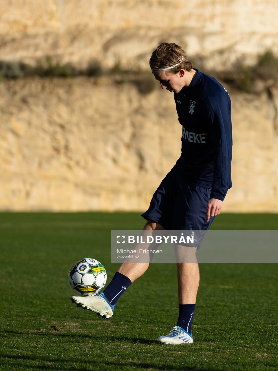 IFK Göteborgs Johan Bångsbo under en träning med IFK Göteborg den 9 februari 2023 i Alicante, Torrevieja. 