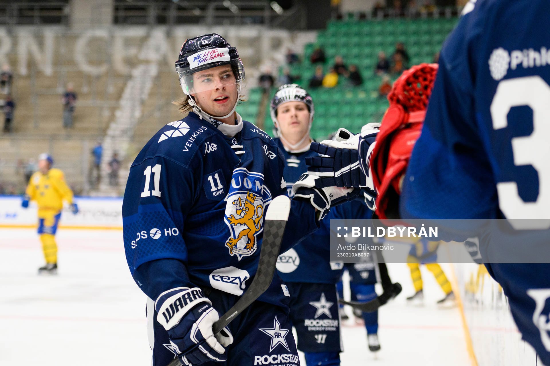 Aaron Hakala of Finland celebrate
