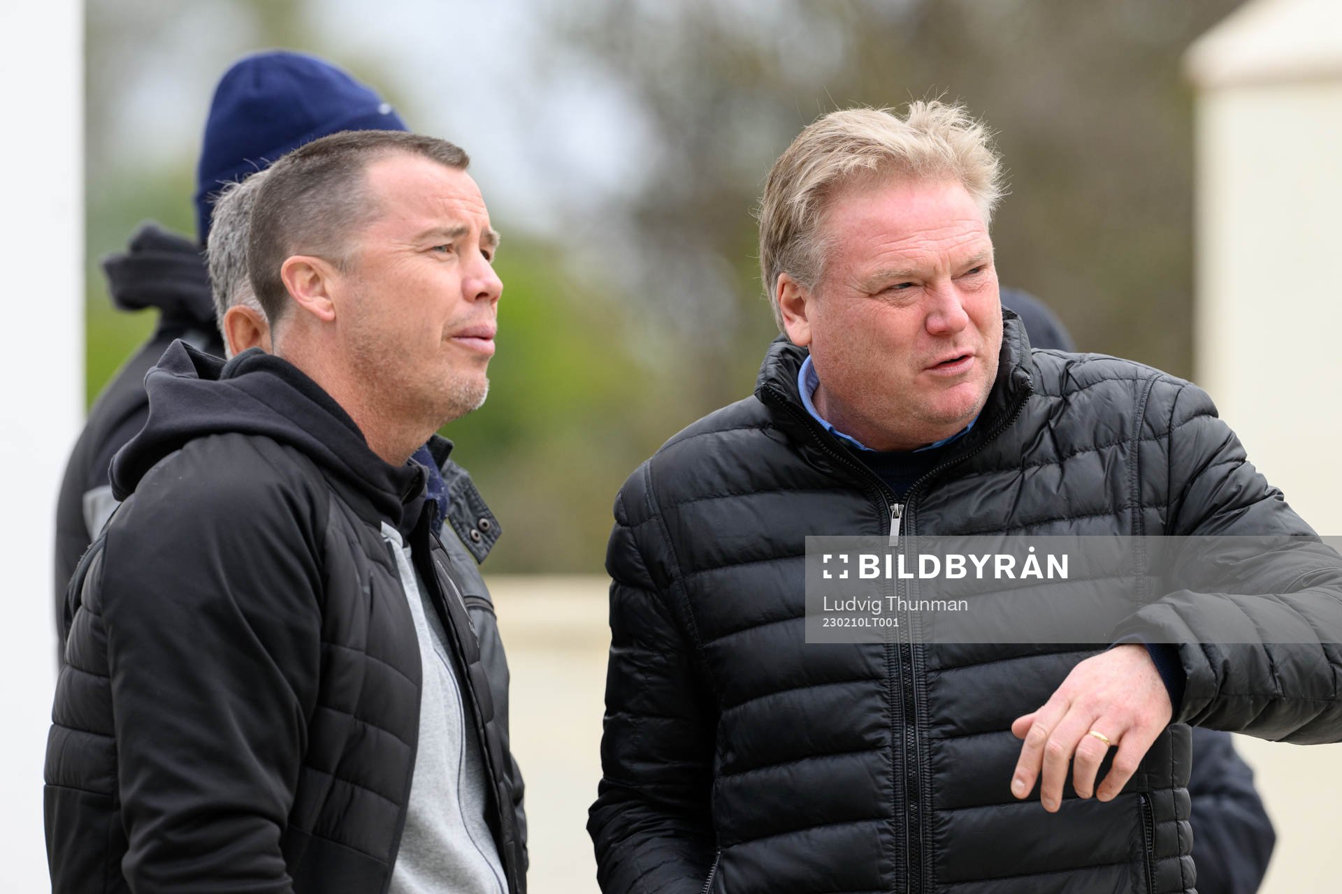 Sports director Daniel Andersson of Malmö FF and Jörgen Lennartsson ahead of the friendly football match between Malmö FF and Vålerenga on February 10, 2023 in Estepona.