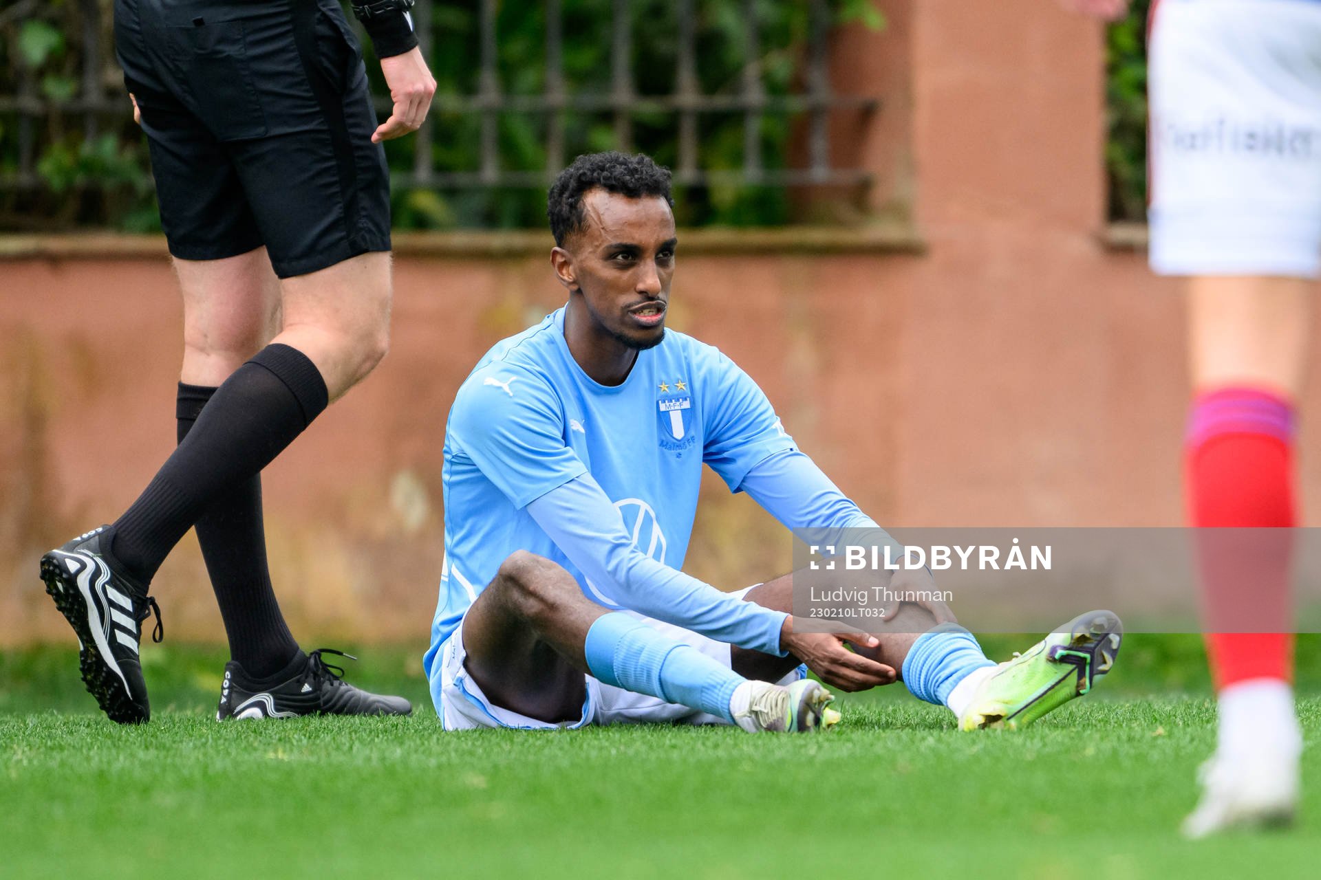 Taha Ali of Malmö FF in pain