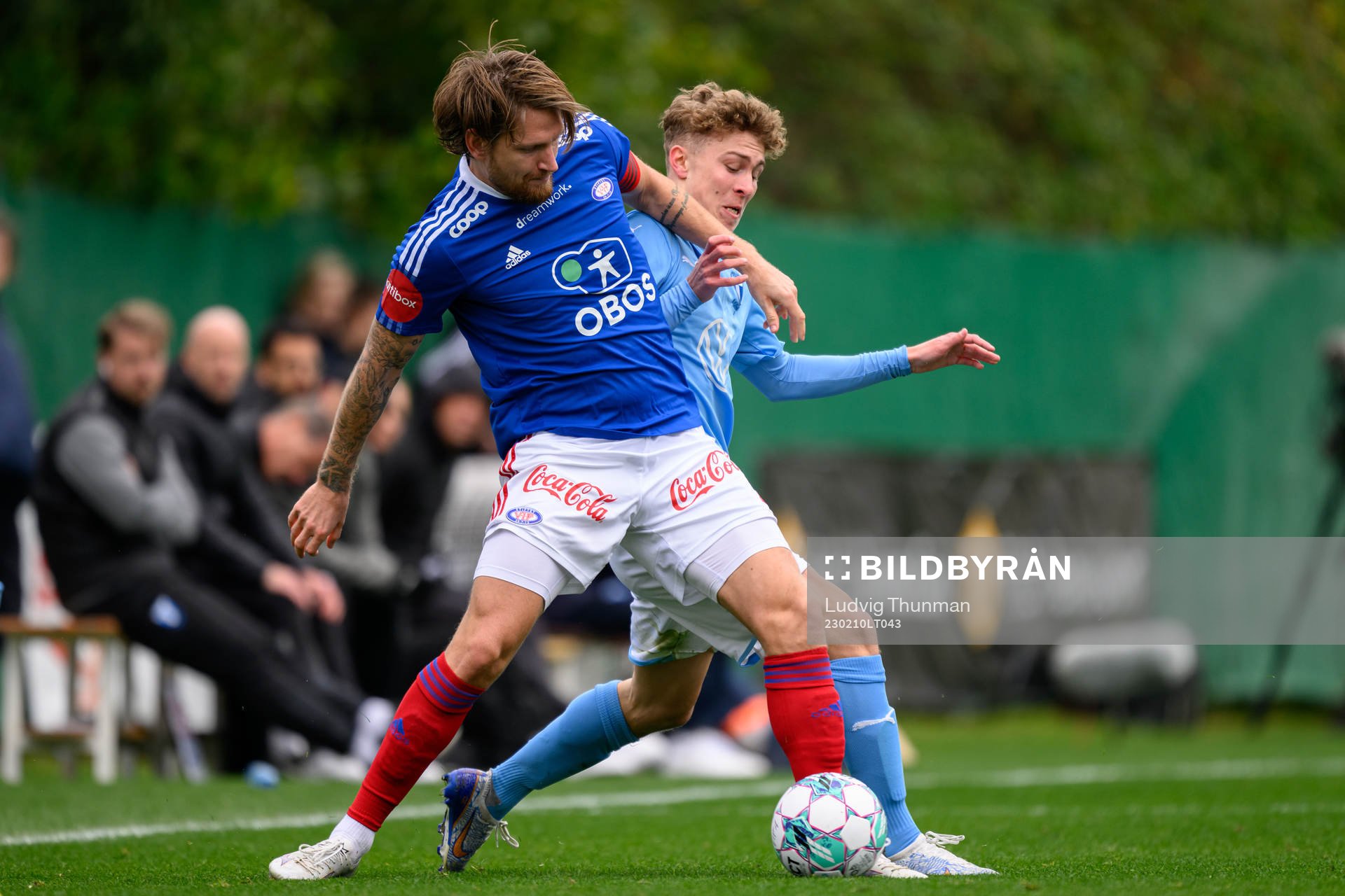 Stefan Strandberg of Vålerenga and Hugo Bolin of Malmö FF