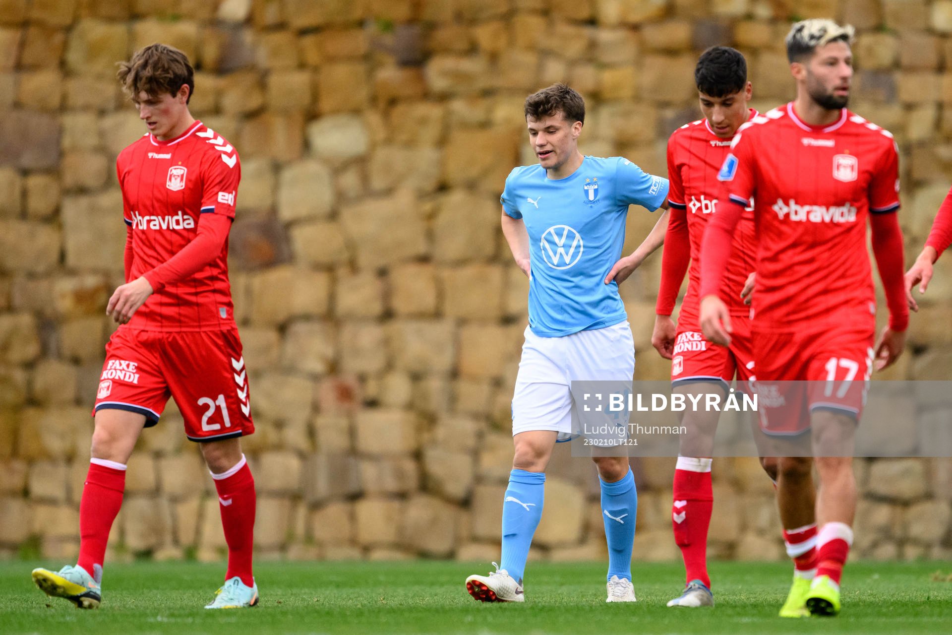 August Karlin of Malmö FF looks dejected