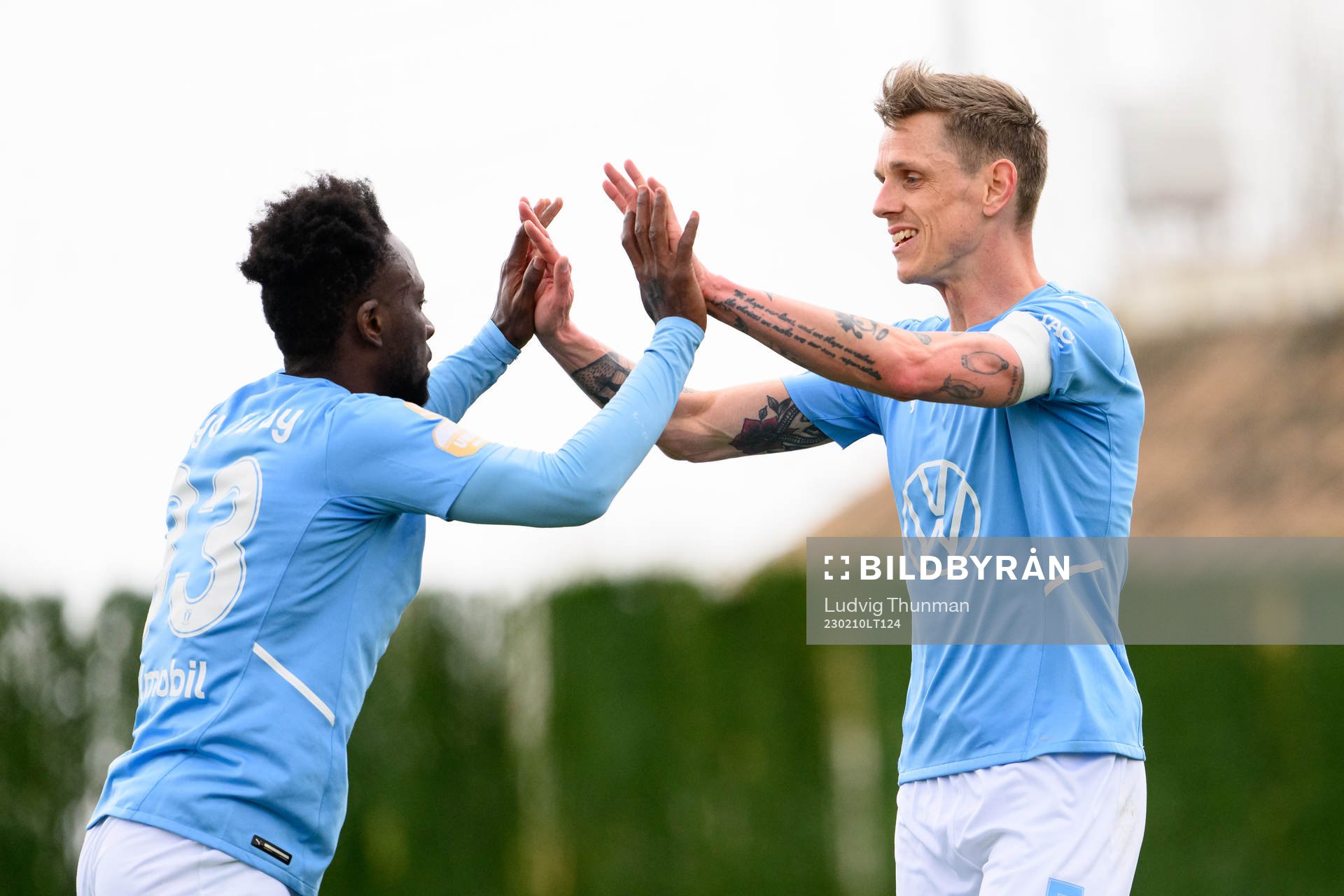 Mohamed Buya Turay and Søren Rieks of Malmö FF celebrates