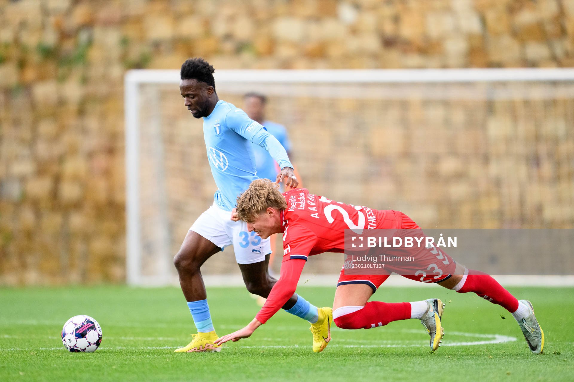 Mohamed Buya Turay of Malmö FF and Thomas Thiesson