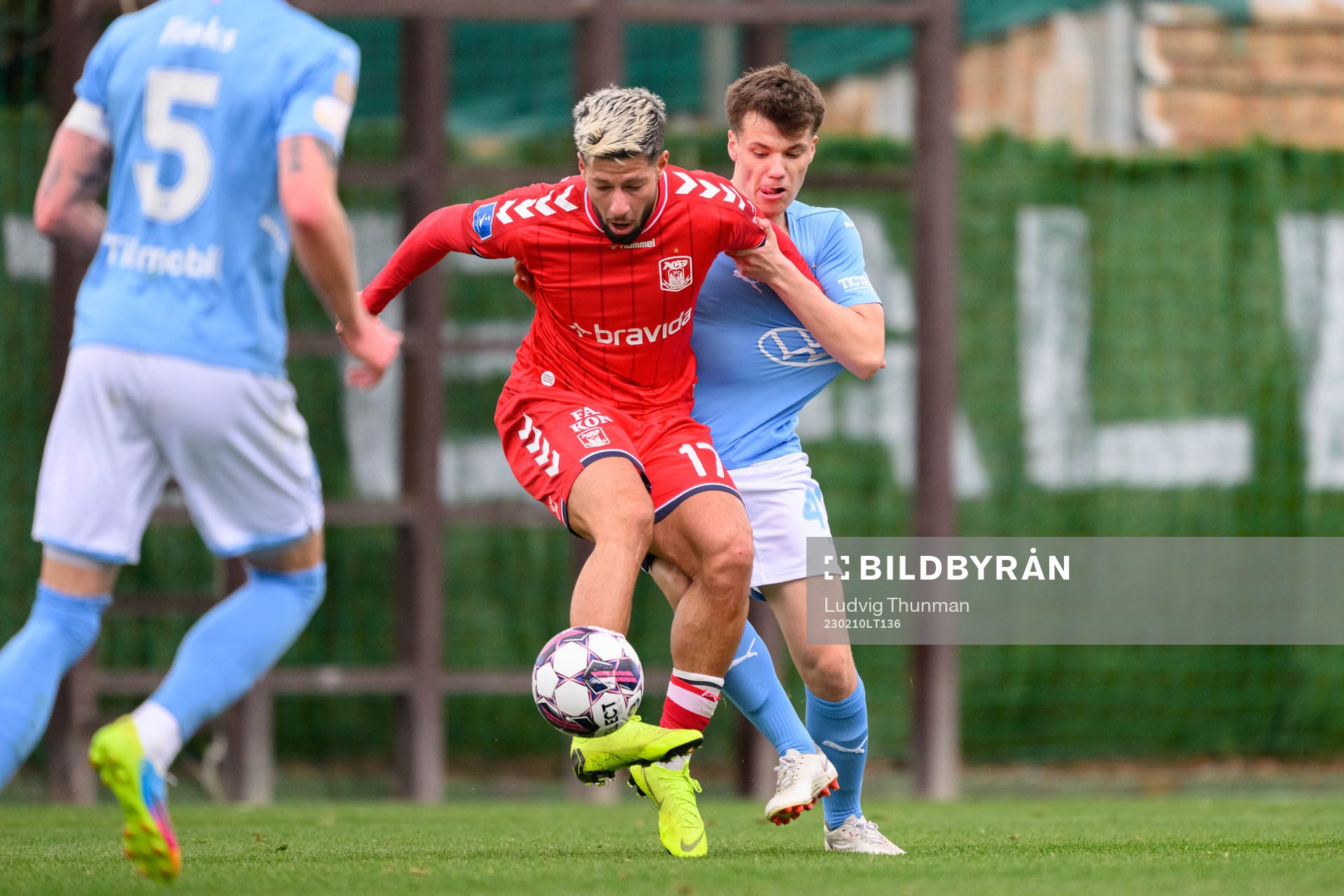 Kevin Yakob of Aarhus and August Karlin of Malmö FF