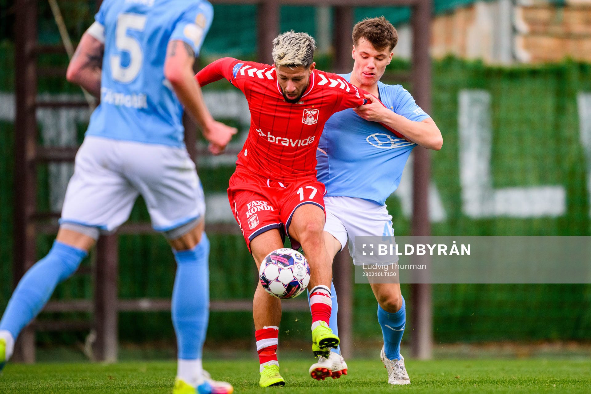 Kevin Yakob of Aarhus and August Karlin of Malmö FF