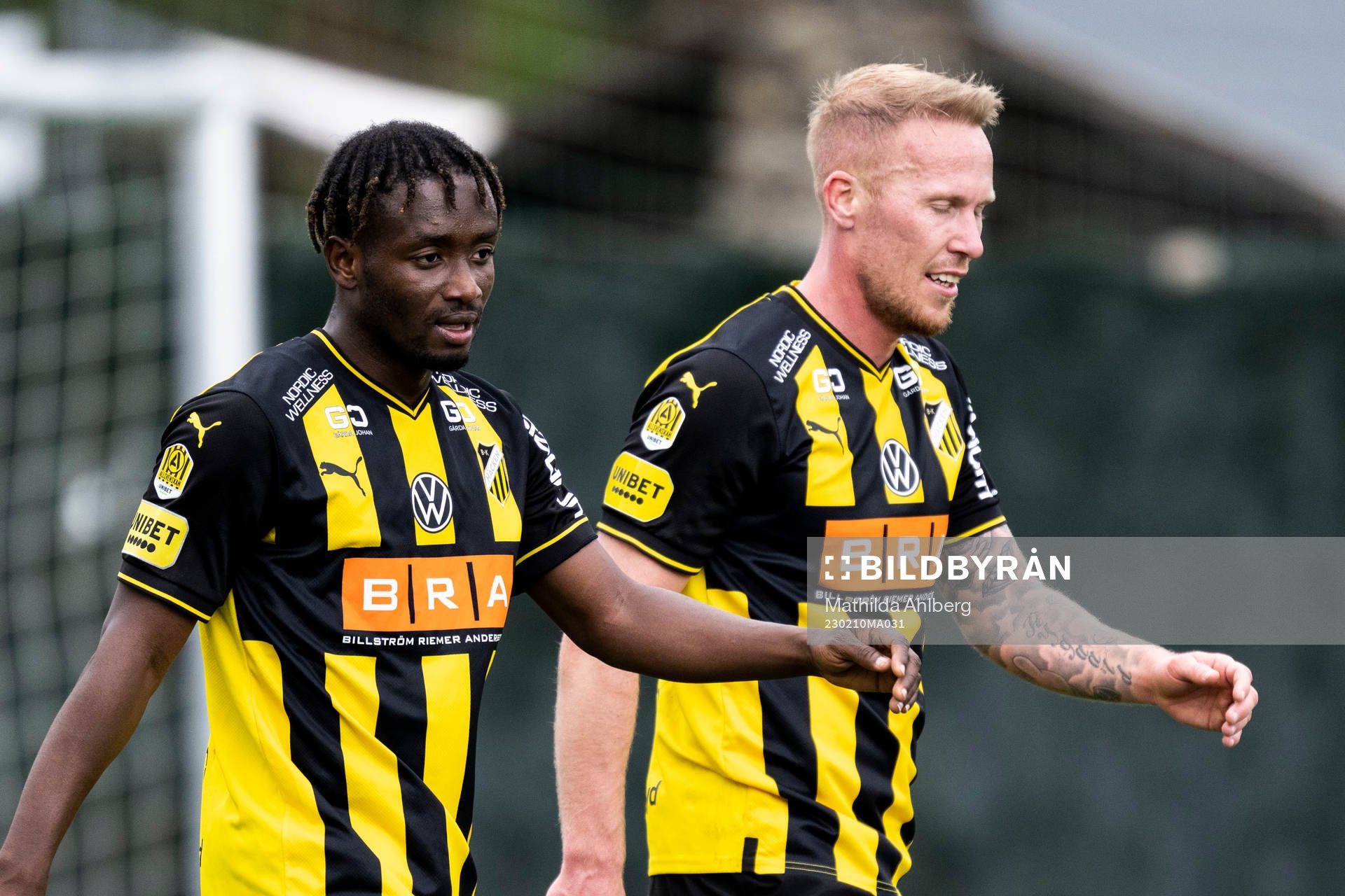 Ibrahim Sadiq and Mikkel Rygaard Jensen of Häcken